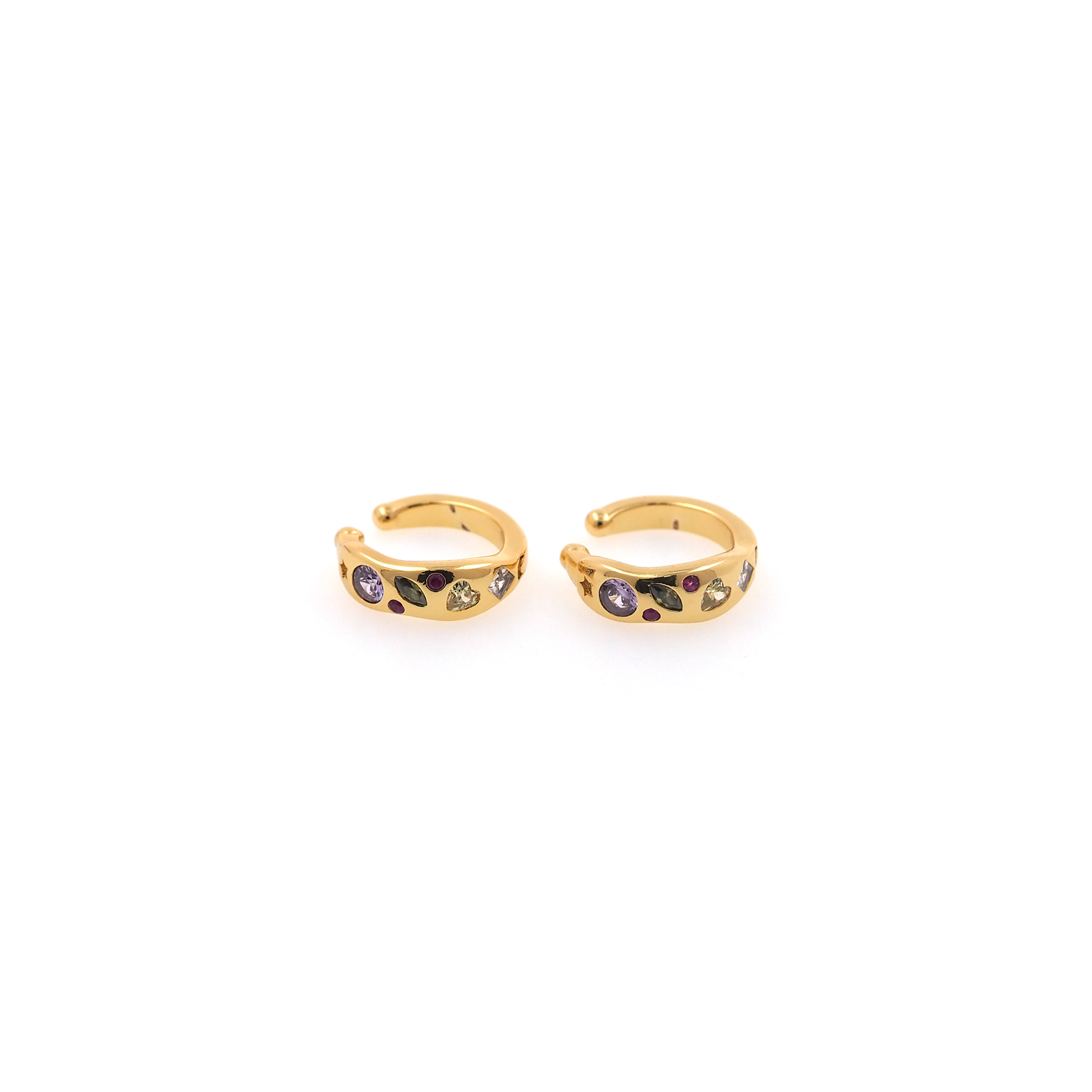 18K Gold Filled CZ Ear Clip Earrings,Zirconia Ear Clips,Clip on Earrings,Minimalist Ear Cuff