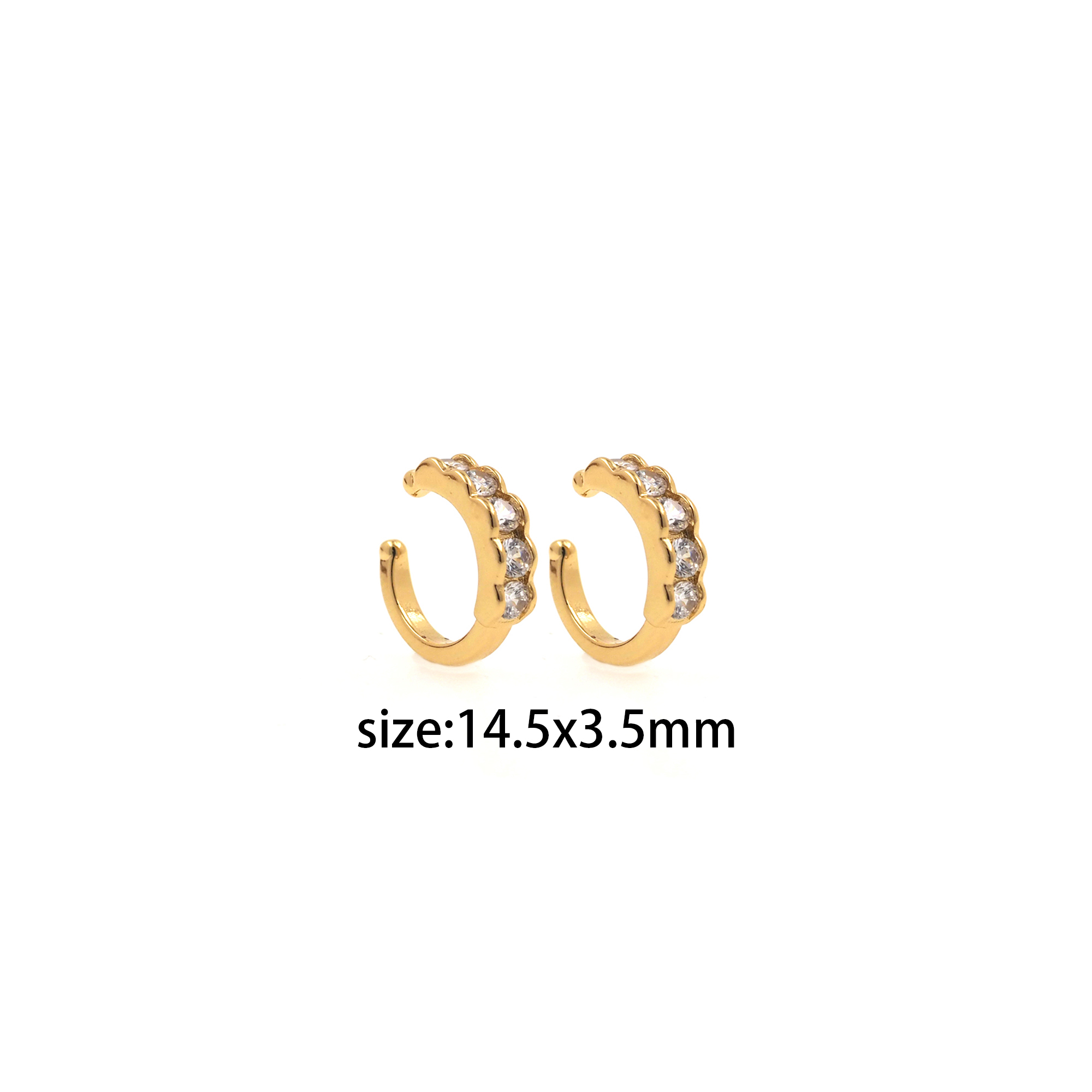 18K Gold Filled Ear Clip Earrings,CZ Ear Clips,Clip on Earrings,Minimalist Ear Cuff