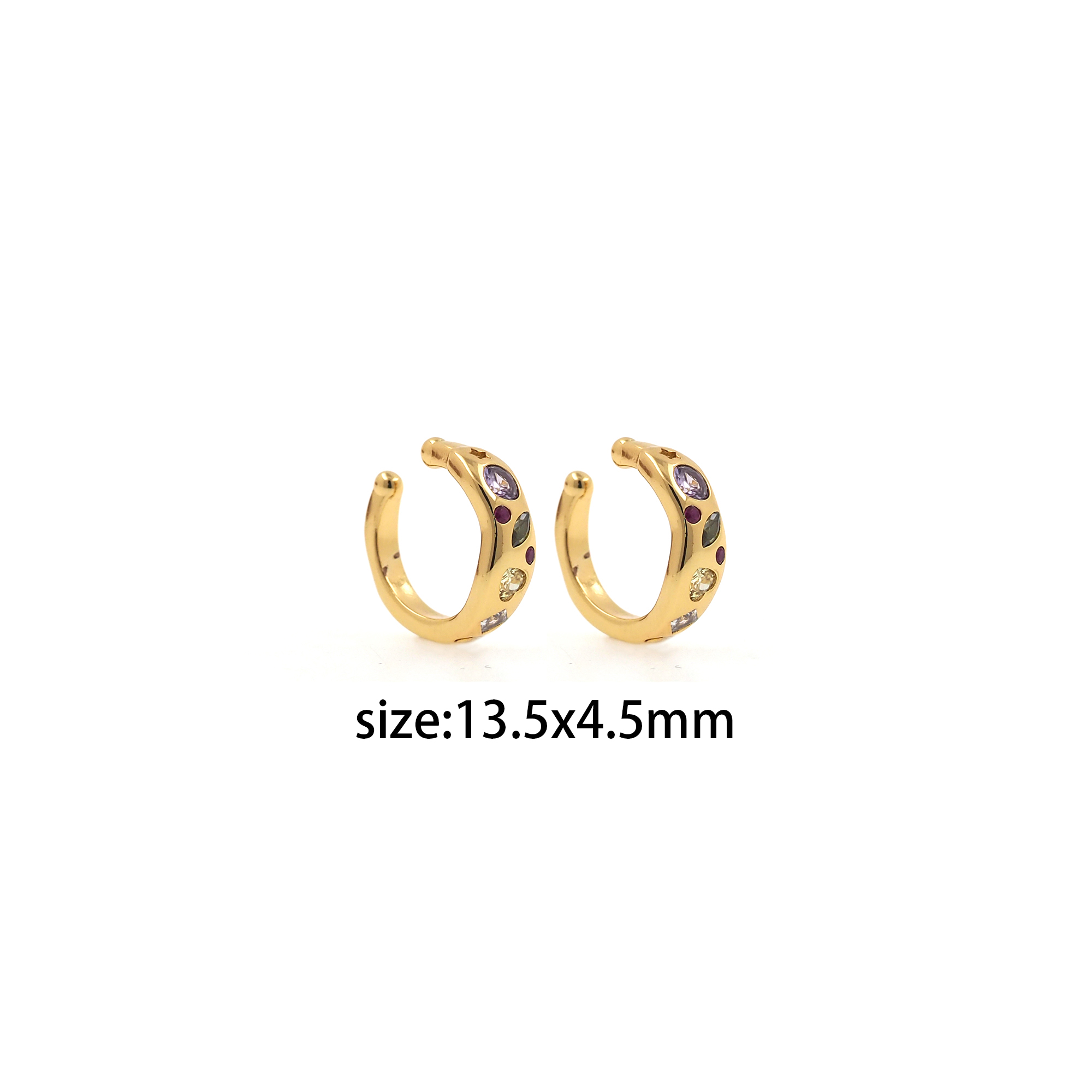 18K Gold Filled CZ Ear Clip Earrings,Zirconia Ear Clips,Clip on Earrings,Minimalist Ear Cuff