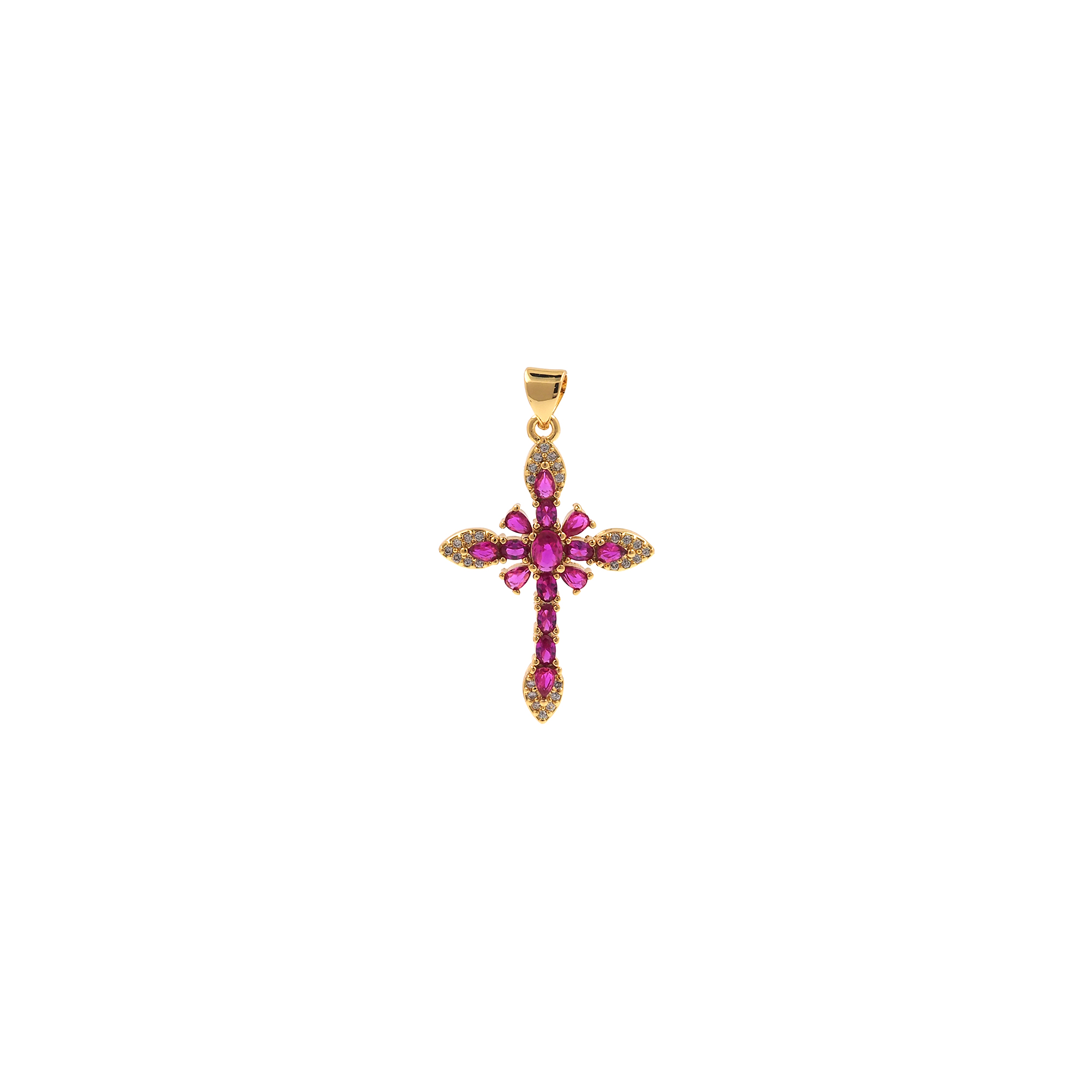 18K Gold Filled Cross Pendant,CZ Micro Pave Cross Charm Earrings Necklace for DIY Jewelry Making Supply
