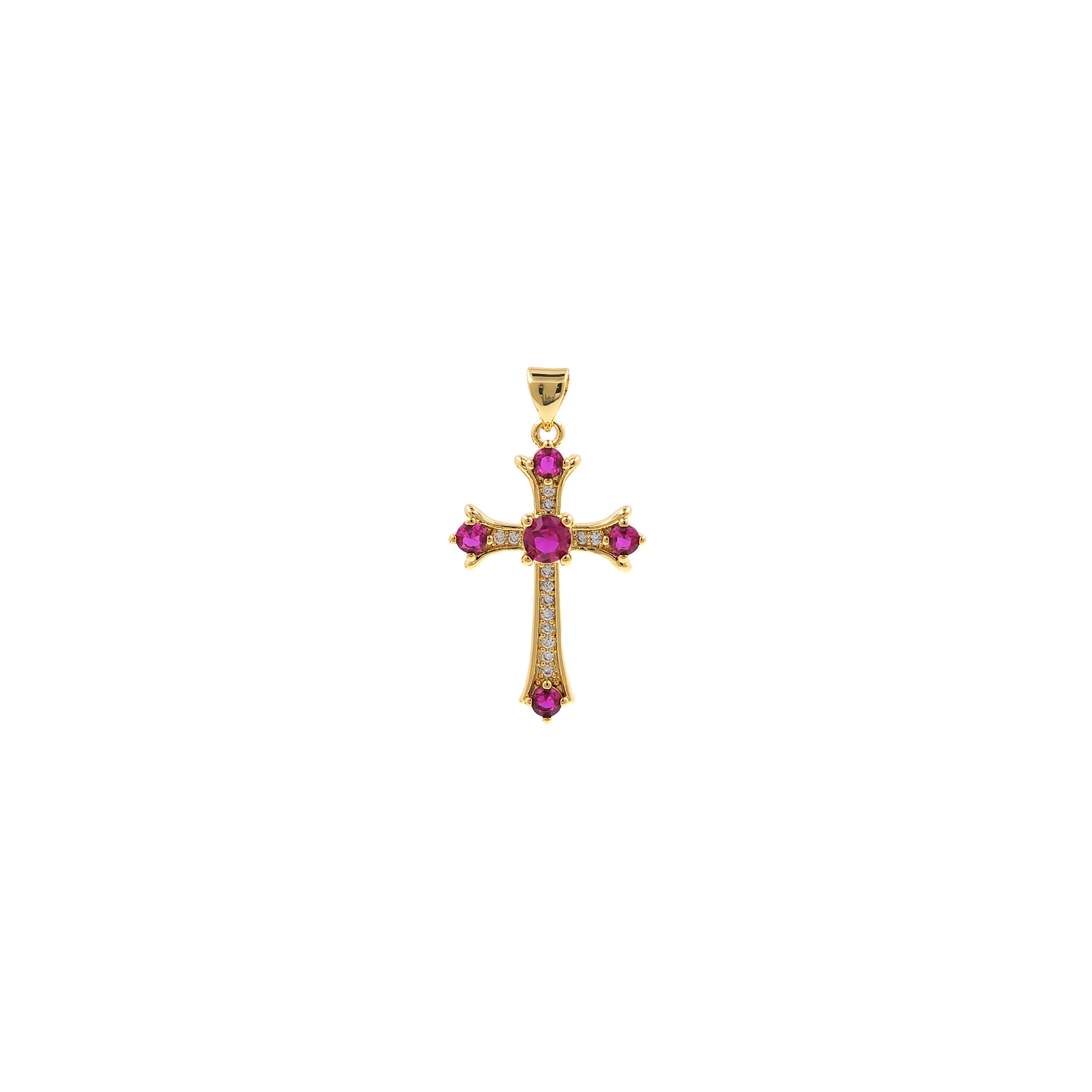 18K Gold Filled Cross Pendant,CZ Micro Pave Cross Charm Earrings Necklace for DIY Jewelry Making Supply