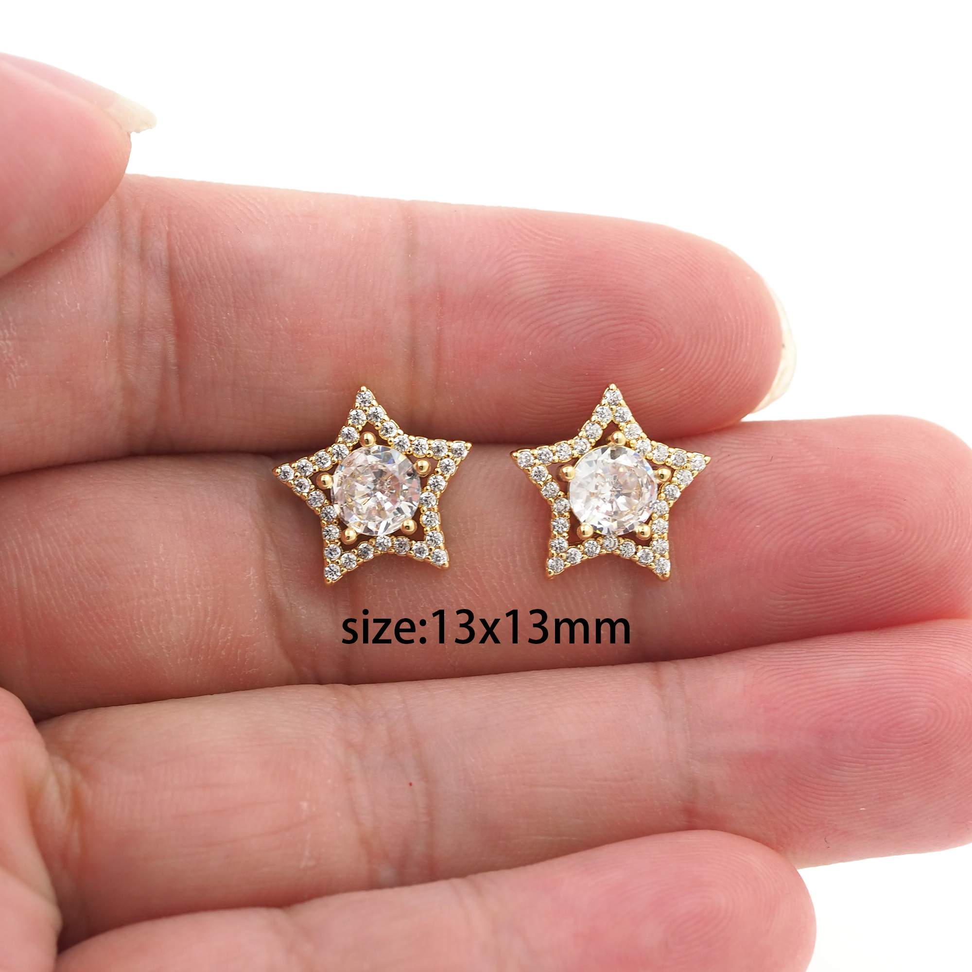 18K Gold Filled Star Stud Earrings,CZ Micro Pave Star Earrings,Celestial Earrings,Minimalist Earring,Gift for Wife