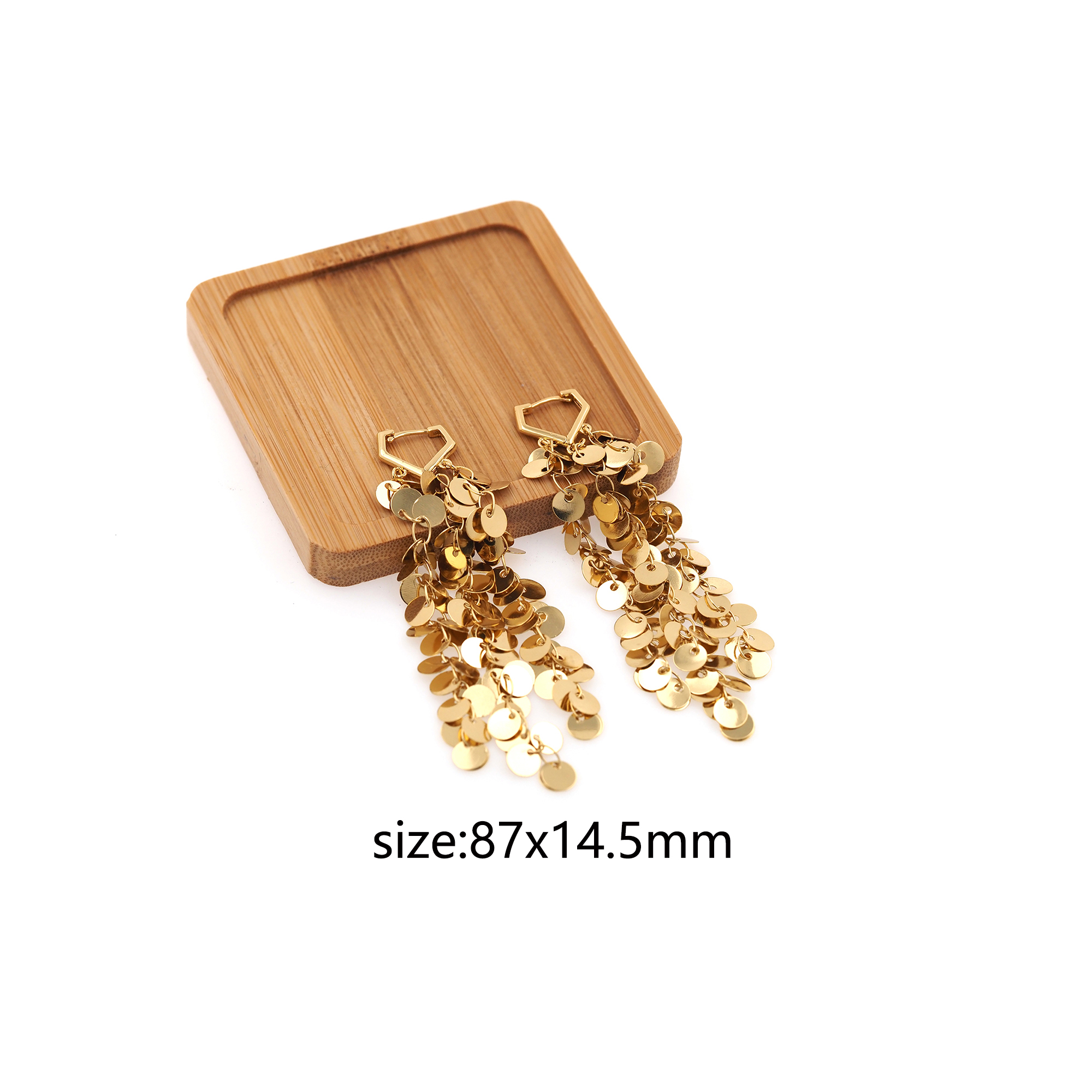 18K Gold Filled Disc Hoop Earrings,Dangle Earrings,Tassel Hoops,Dainty Hoops Huggie,Minimalist Earrings