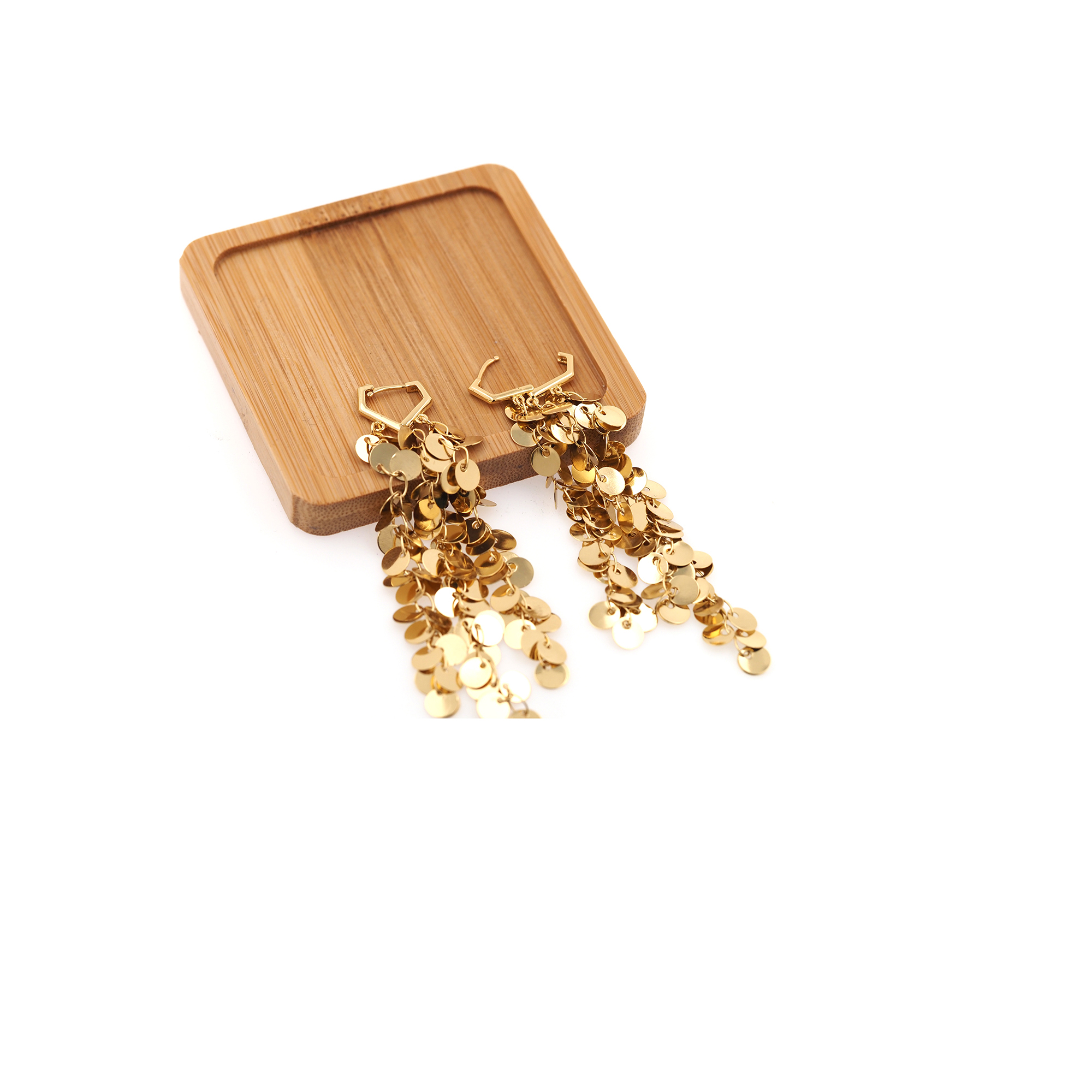 18K Gold Filled Disc Hoop Earrings,Dangle Earrings,Tassel Hoops,Dainty Hoops Huggie,Minimalist Earrings