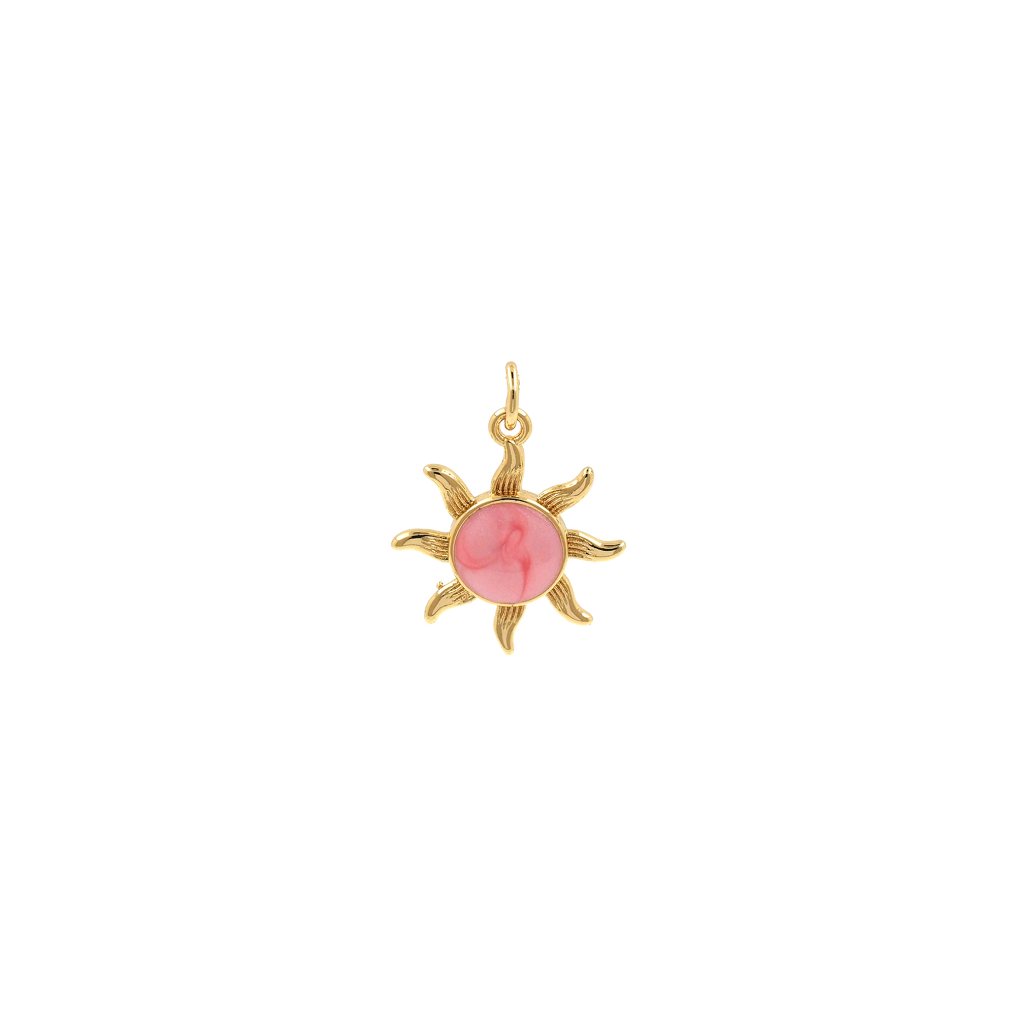 18K Gold Filled Sun Pendant,Enamel Celestial Charm Earrings Necklace for DIY Jewelry Making Supply