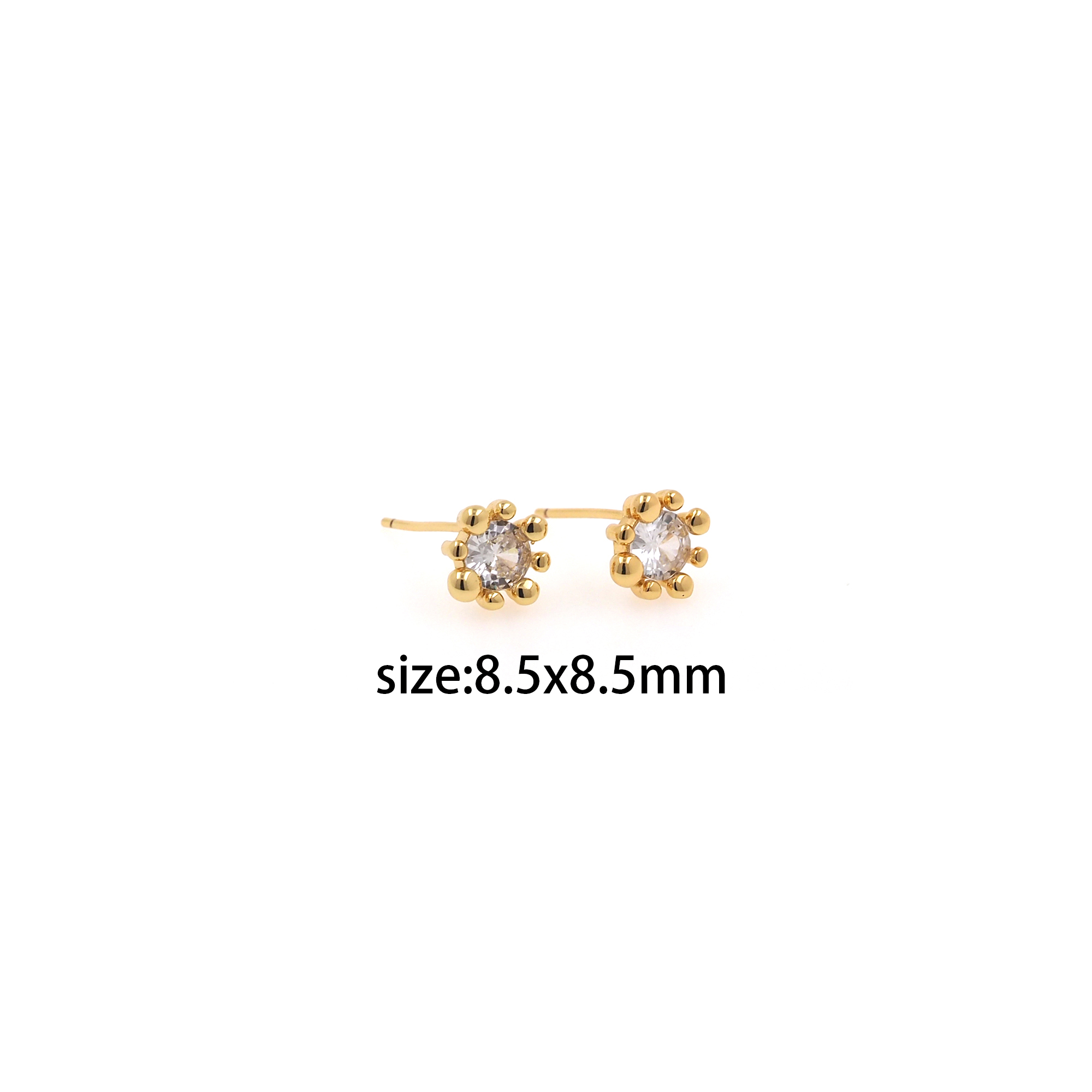 18K Gold Filled Flower Stud Earrings,CZ Micro Pave Flower Earrings,Minimalist Earring,Gift for Wife