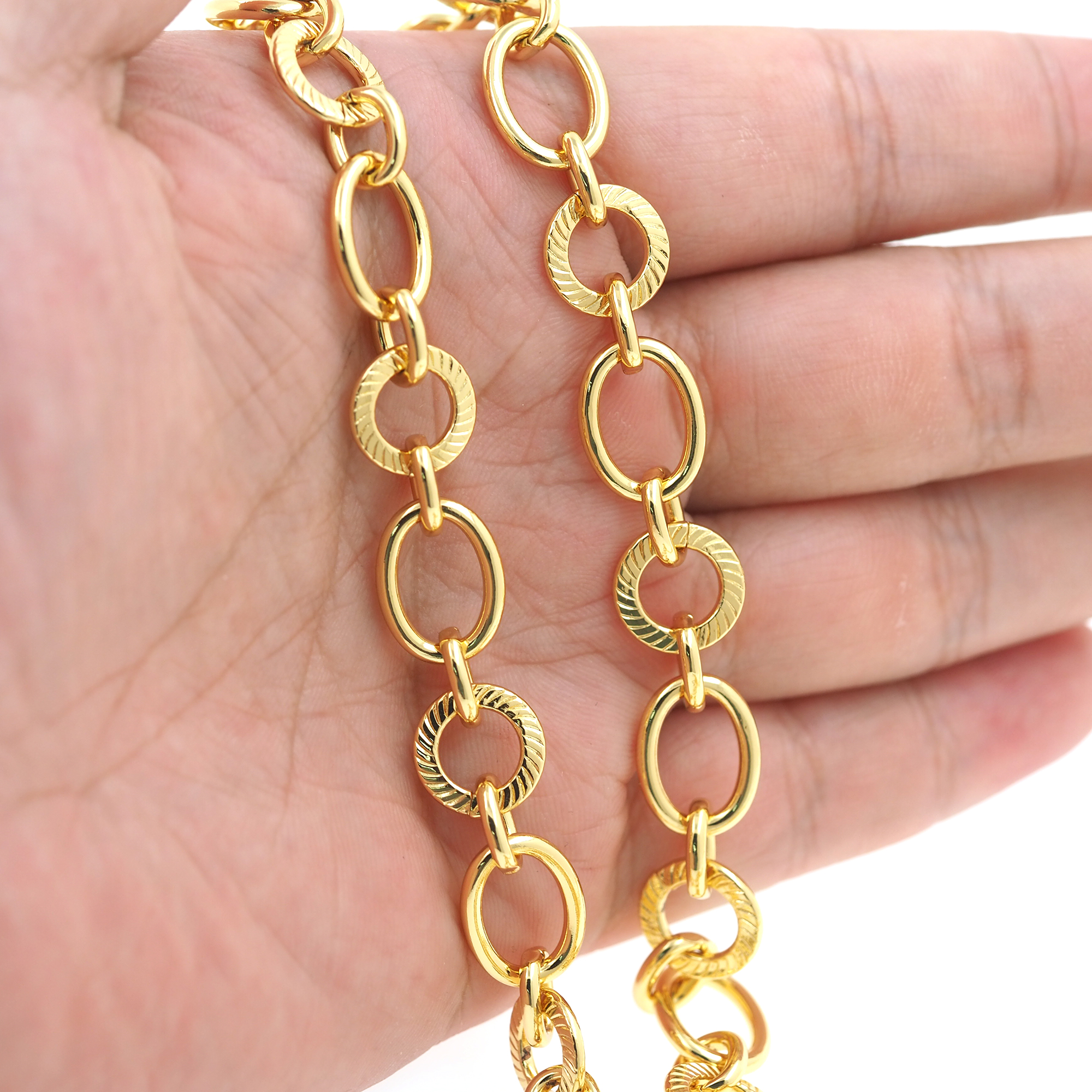 18K Gold Filled Round Chain Necklace,Minimalist Link Chain,Gold Round Chain Necklace for Women DIY Jewelry Making Supply