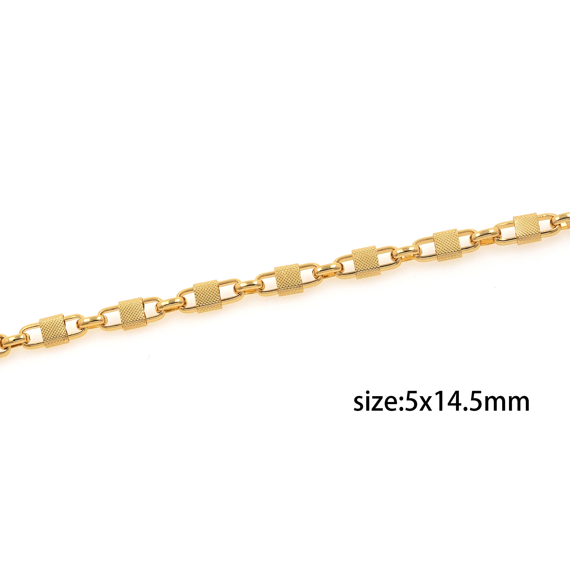 18K Gold Filled Rectangle Chain Necklace,Minimalist Link Chain,Gold Rectangle Chain Necklace for Women DIY Jewelry Making Supply