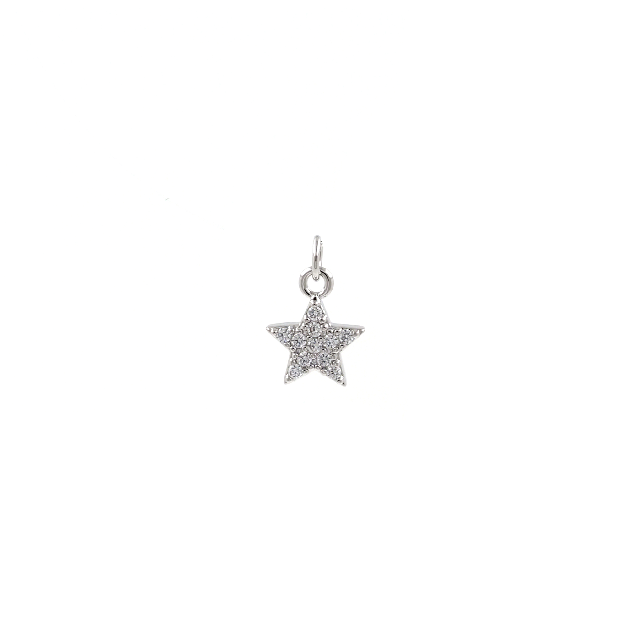 18K Gold Filled Star Pendant,CZ Micro Pave Star Charm Earrings Necklace for DIY Jewelry Making Supply