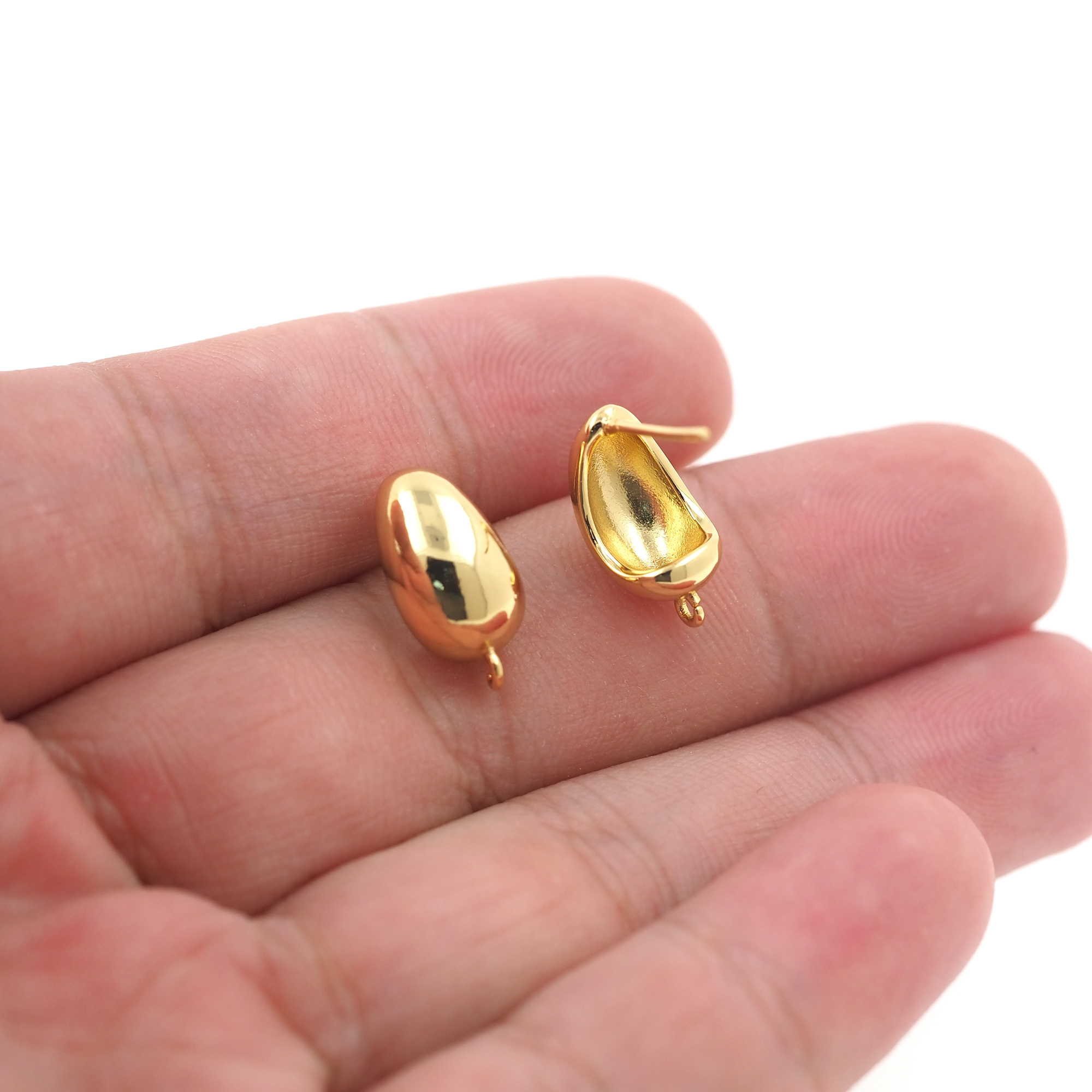 18K Gold Filled Teardrop Stud Earrings,Dainty Earrings,Minimalist Earring,DIY Jewelry Making Supply