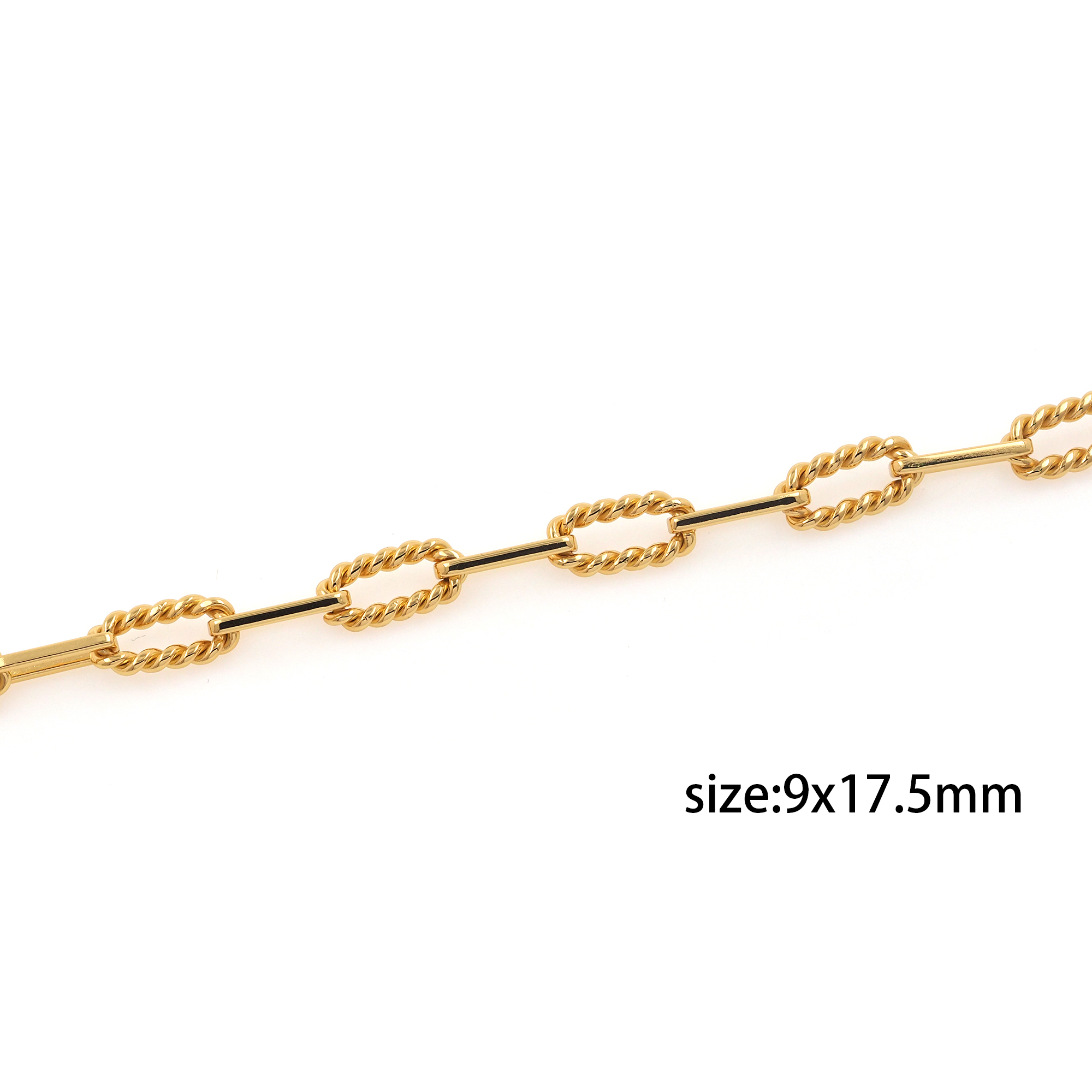 18K Gold Filled Paper Clip Chain Necklace,Dainty Thin Link Chain,Gold Paper Clip Chain Necklace for Women DIY Jewelry Making Supply