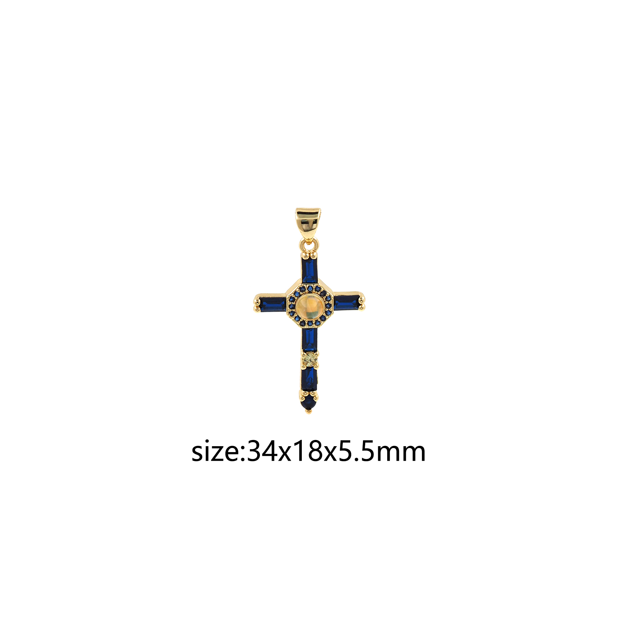 CZ Micro Pave Cross Pendant,18K Gold Filled Cross Charm Earrings Necklace for DIY Jewelry Making Supply