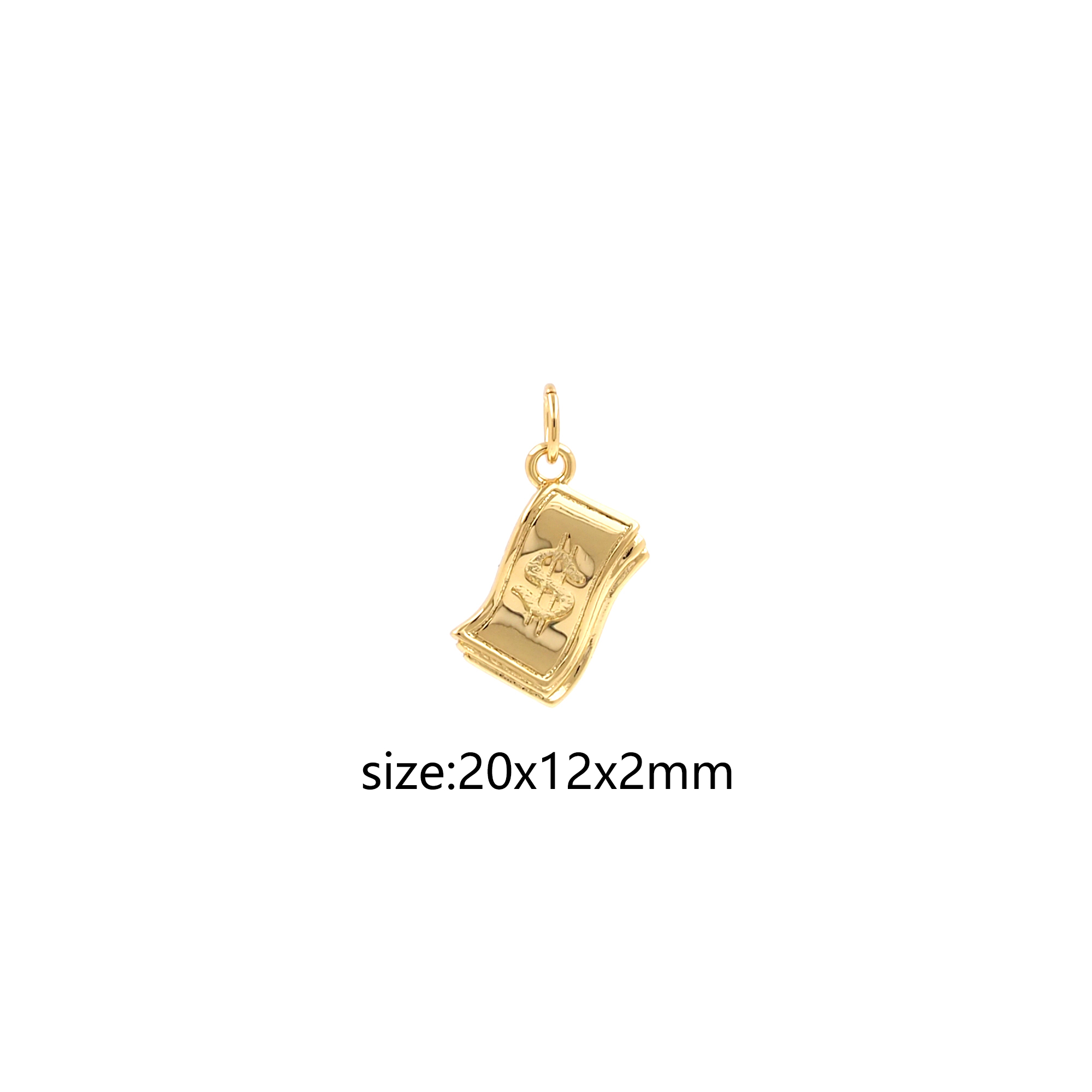 18K Gold Filled Money Pendant,Dollar Sign Charm Earrings Necklace for DIY Jewelry Making Supply