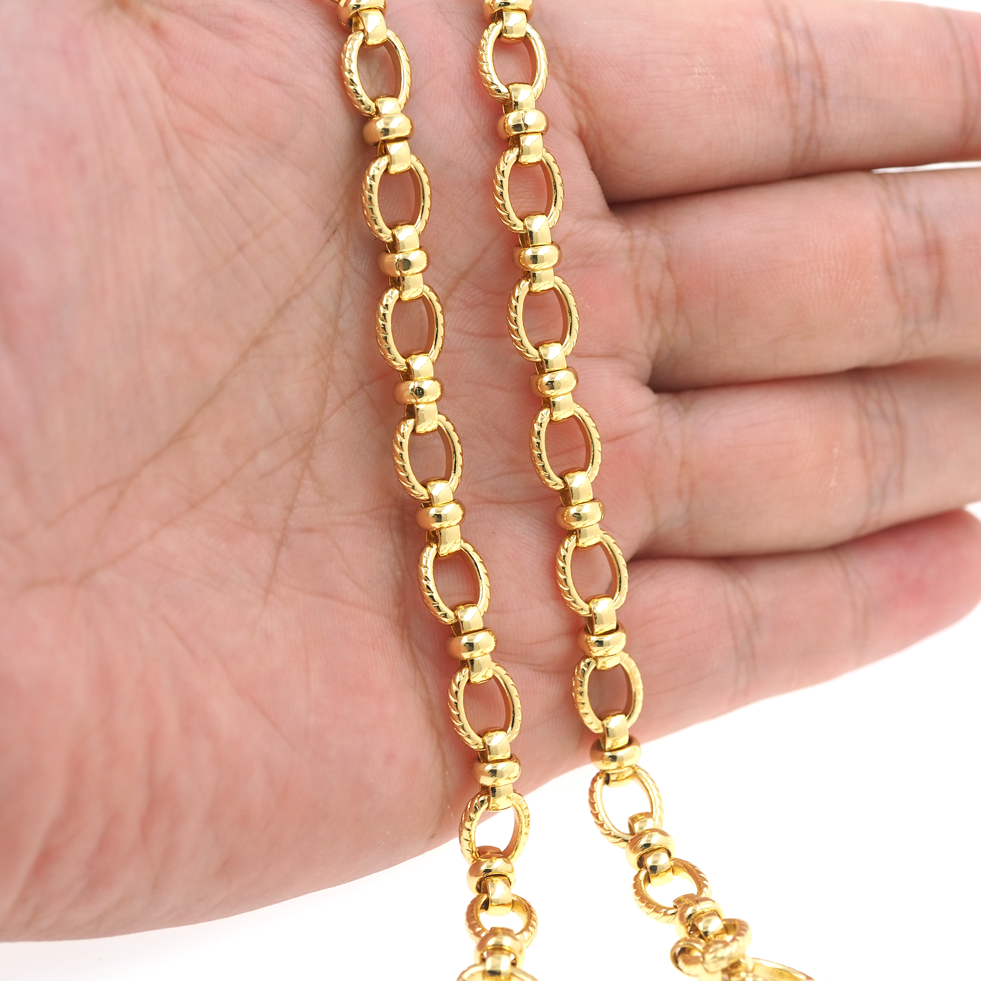 18K Gold Filled Knot Chain Necklace,Dainty Thin Link Chain,Gold Oval Chain Necklace for Women DIY Jewelry Making Supply