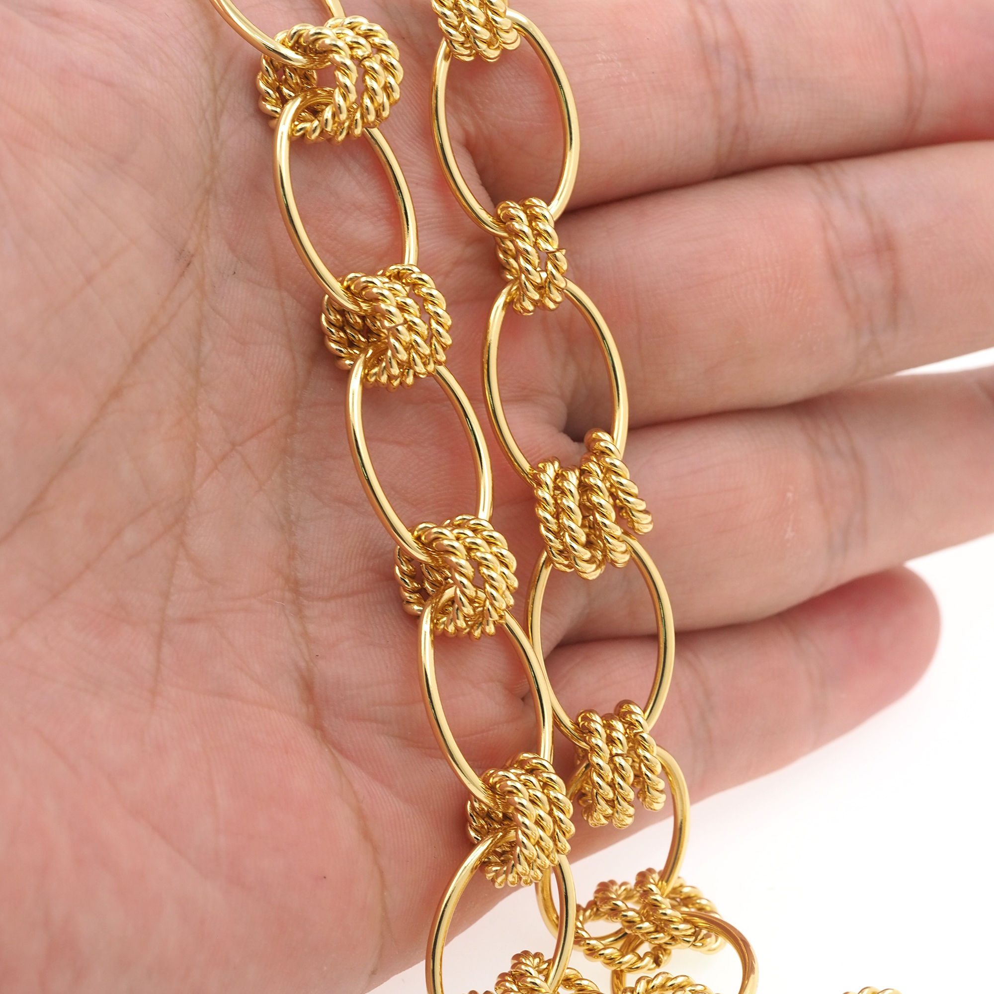 18K Gold Filled Cable Chain Necklace,Minimalist Link Chain,Gold Oval Chain Necklace for Women DIY Jewelry Making Supply