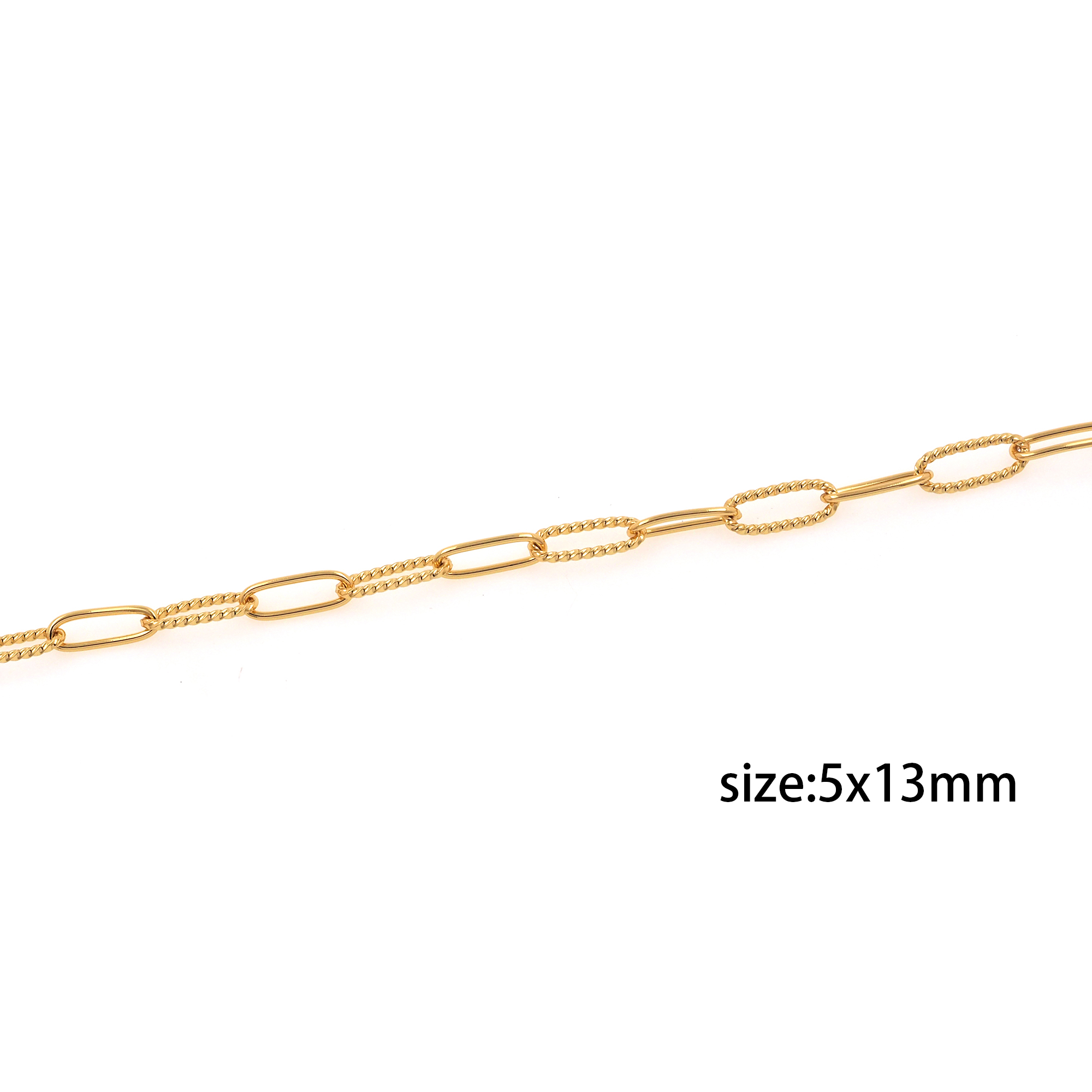 18K Gold Filled Paper Clip Chain Necklace,Dainty Thin Link Chain,Gold Paper Clip Chain Necklace for Women DIY Jewelry Making Supply