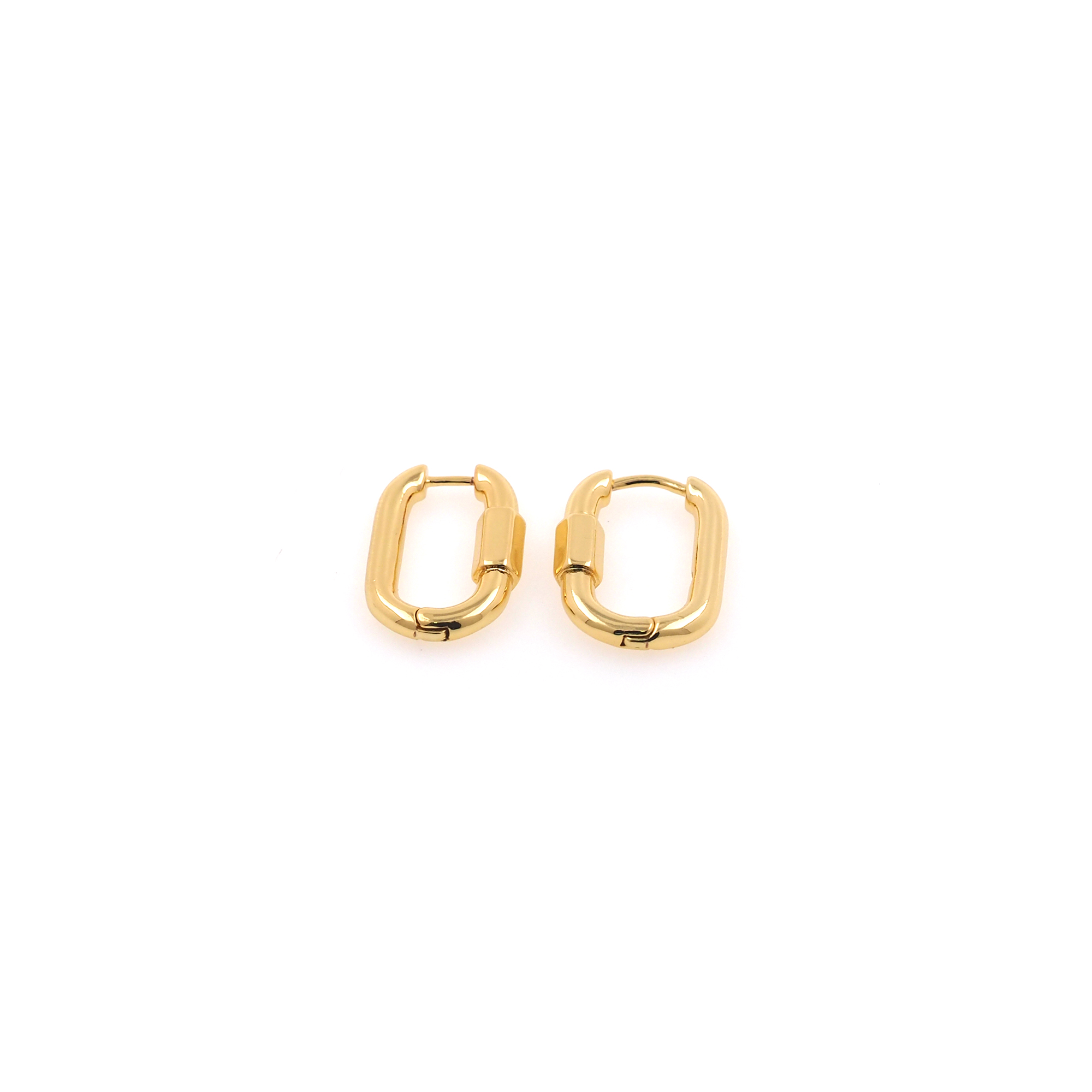 18K Gold Filled U Shaped Hoops Earrings,Oval Hoops,Gold Huggies Hoop Earrings,Minimalist Earrings