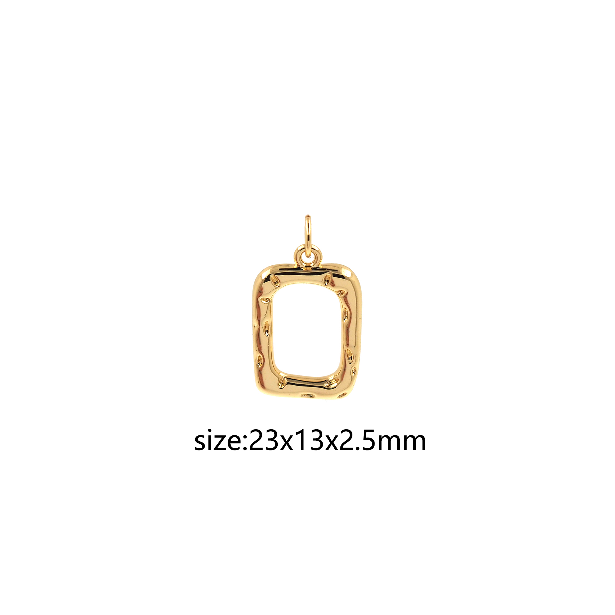 18K Gold Filled Rectangle Pendant,Rectangle Charm Earrings Necklace for DIY Jewelry Making Supply