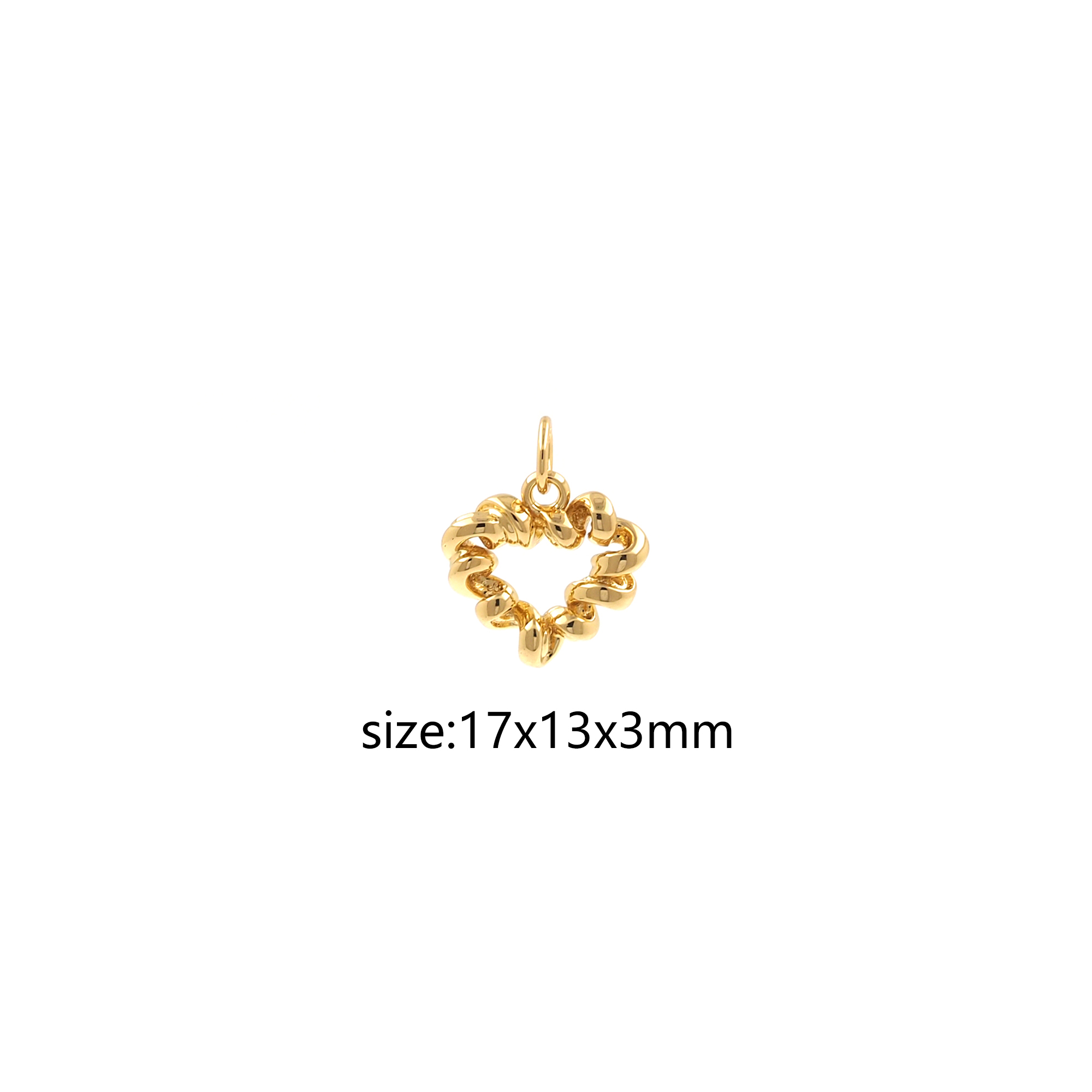 18K Gold Filled Heart Pendant,Dainty Heart Charm Earrings Necklace for DIY Jewelry Making Supply