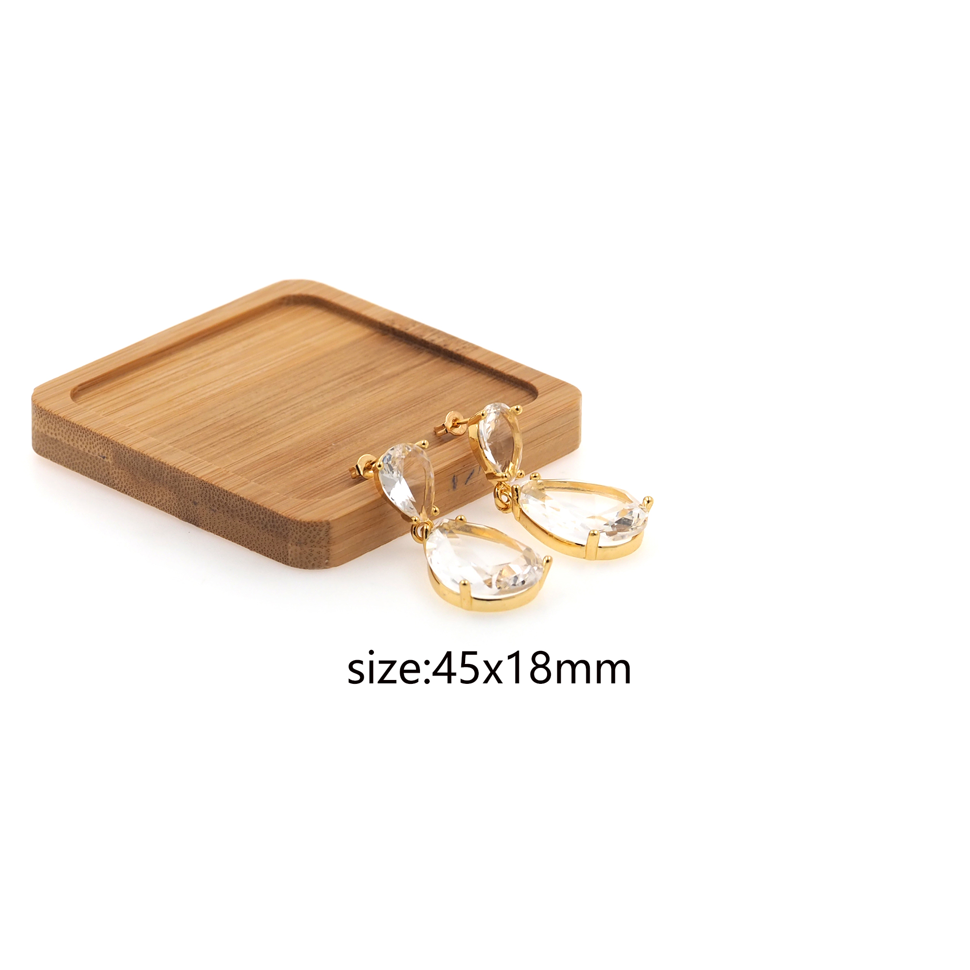 18K Gold Filled Teardrop Stud Earrings,CZ Micro Pave Teardrop Earrings,Dainty Earrings,Minimalist Earring,Gift for Wife