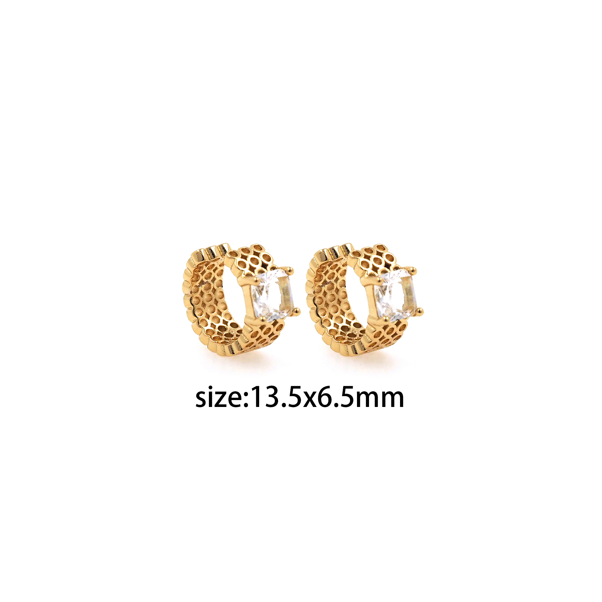 18K Gold Filled CZ Ear Clip Earrings,Zirconia Ear Clips,Clip on Earrings,Minimalist Ear Cuff