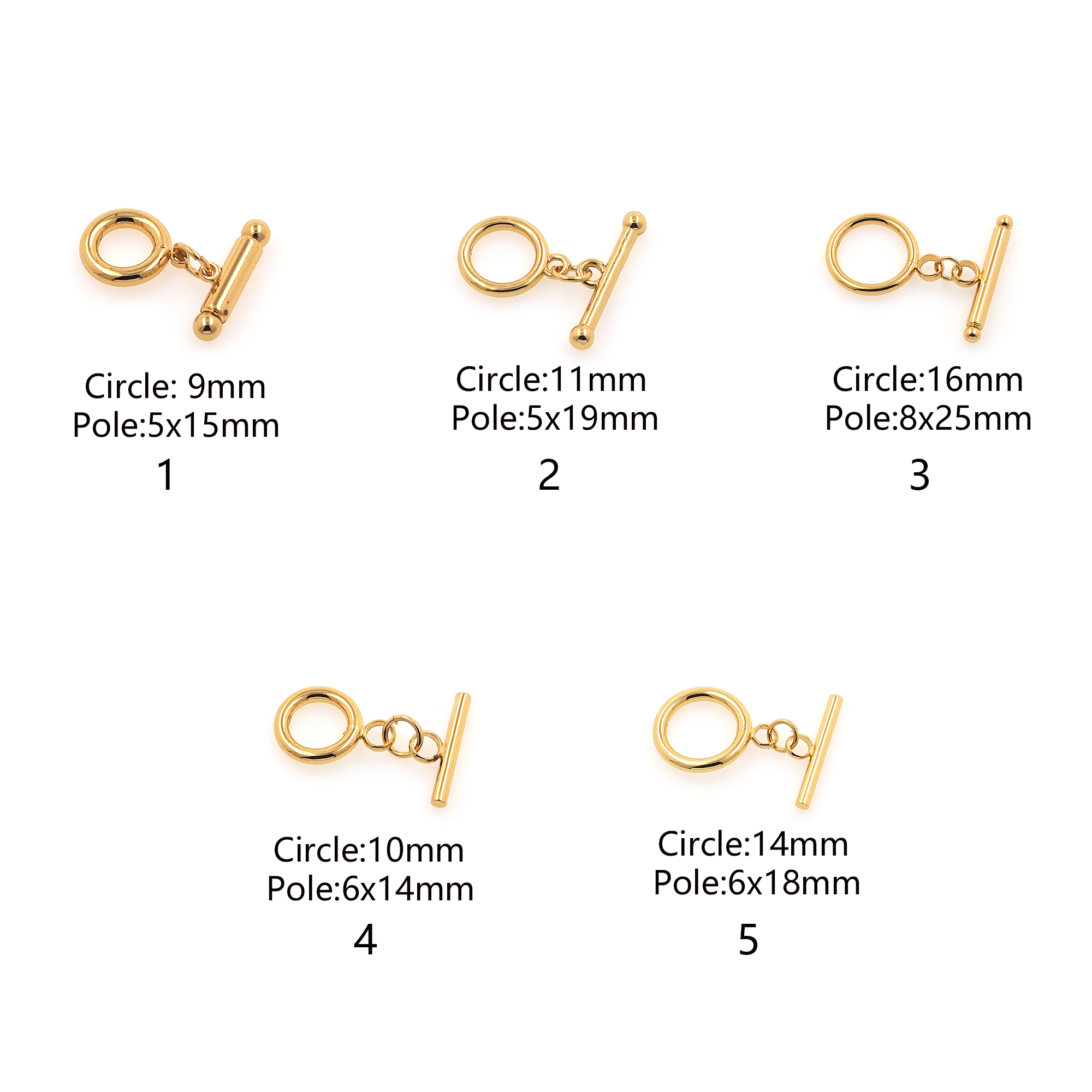 18K Gold Filled OT Clasp,Round OT Clasp Bracelet Necklace for DIY Jewelry Finding Necklace Bracelet