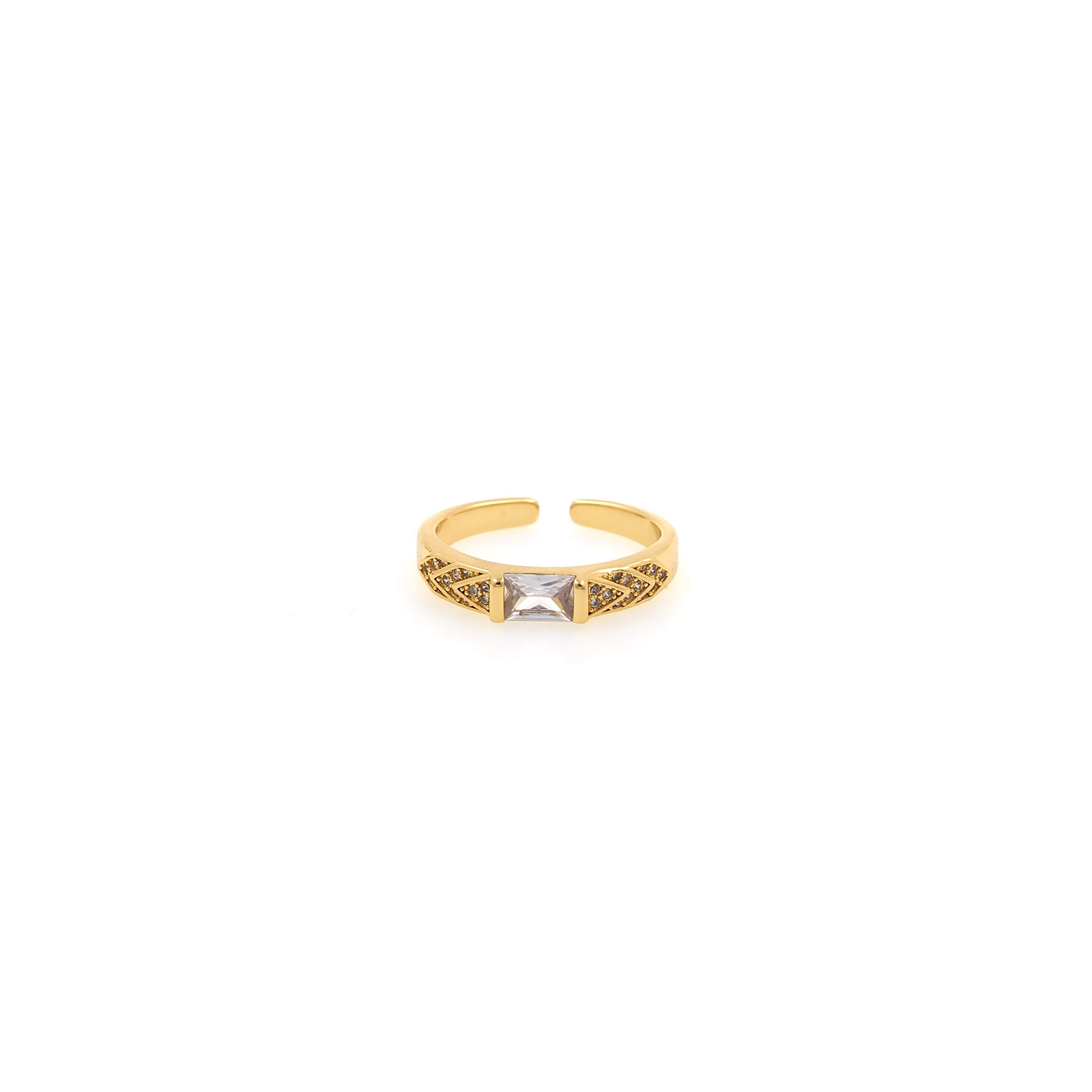 18K Gold Filled Zirconia Ring,CZ Ring,Adjustable Ring,Minimalist Ring,Open Ring