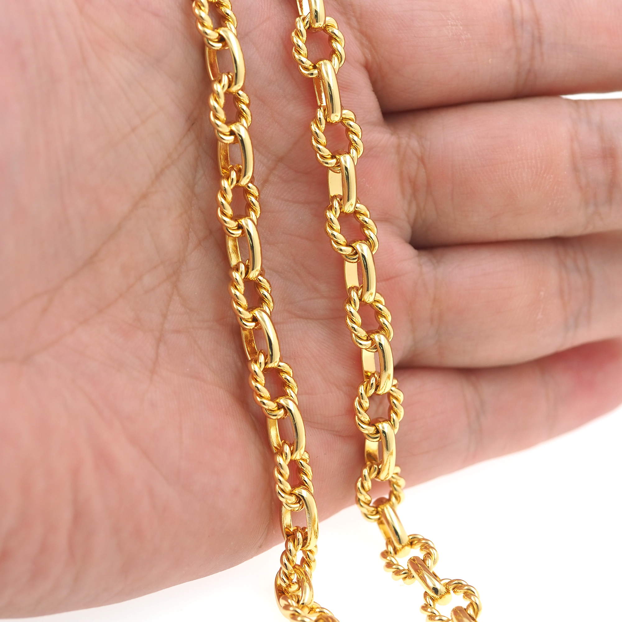 18K Gold Filled Cable Chain Necklace,Oval Chain,Dainty Thin Link Chain,Gold Twist Chain Necklace for Women DIY Jewelry Making Supply