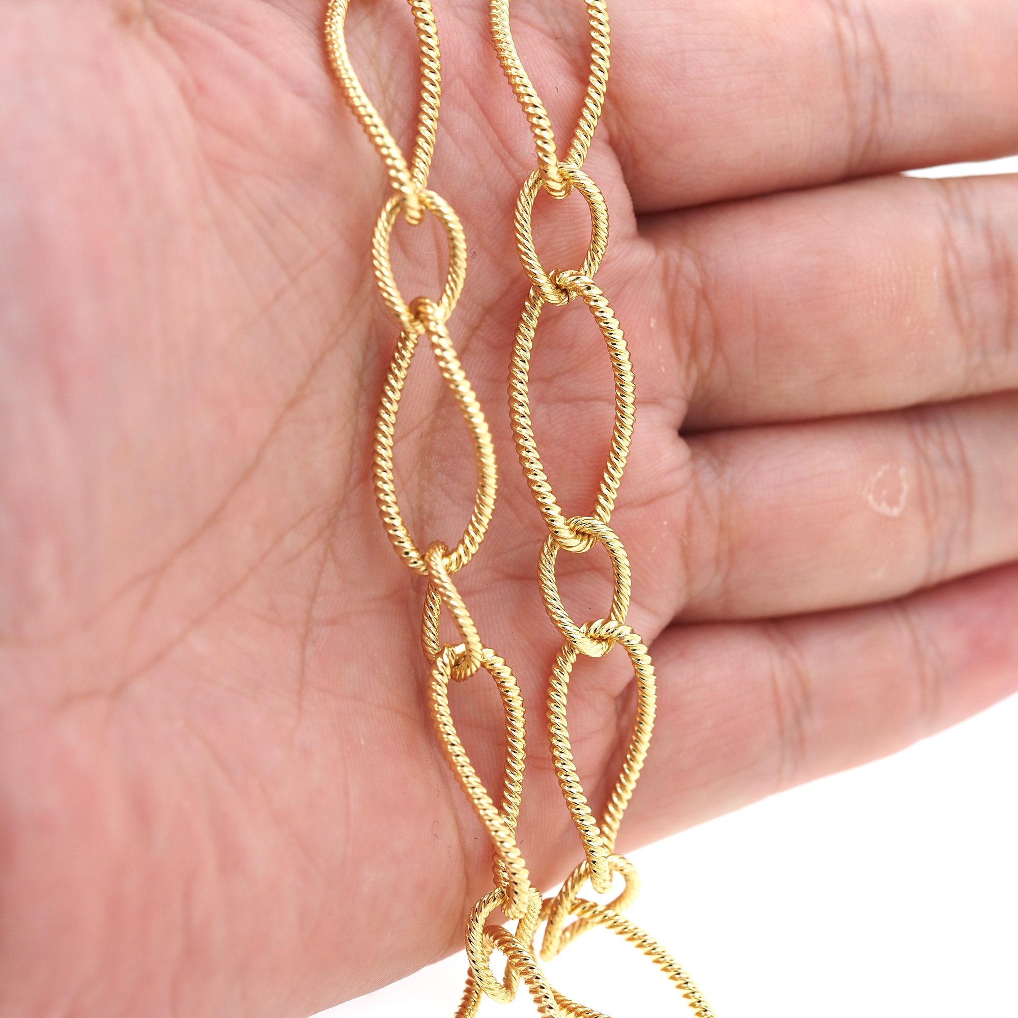 18K Gold Filled Cable Chain Necklace,Dainty Thin Link Chain,Gold Twist Chain Necklace for Women DIY Jewelry Making Supply