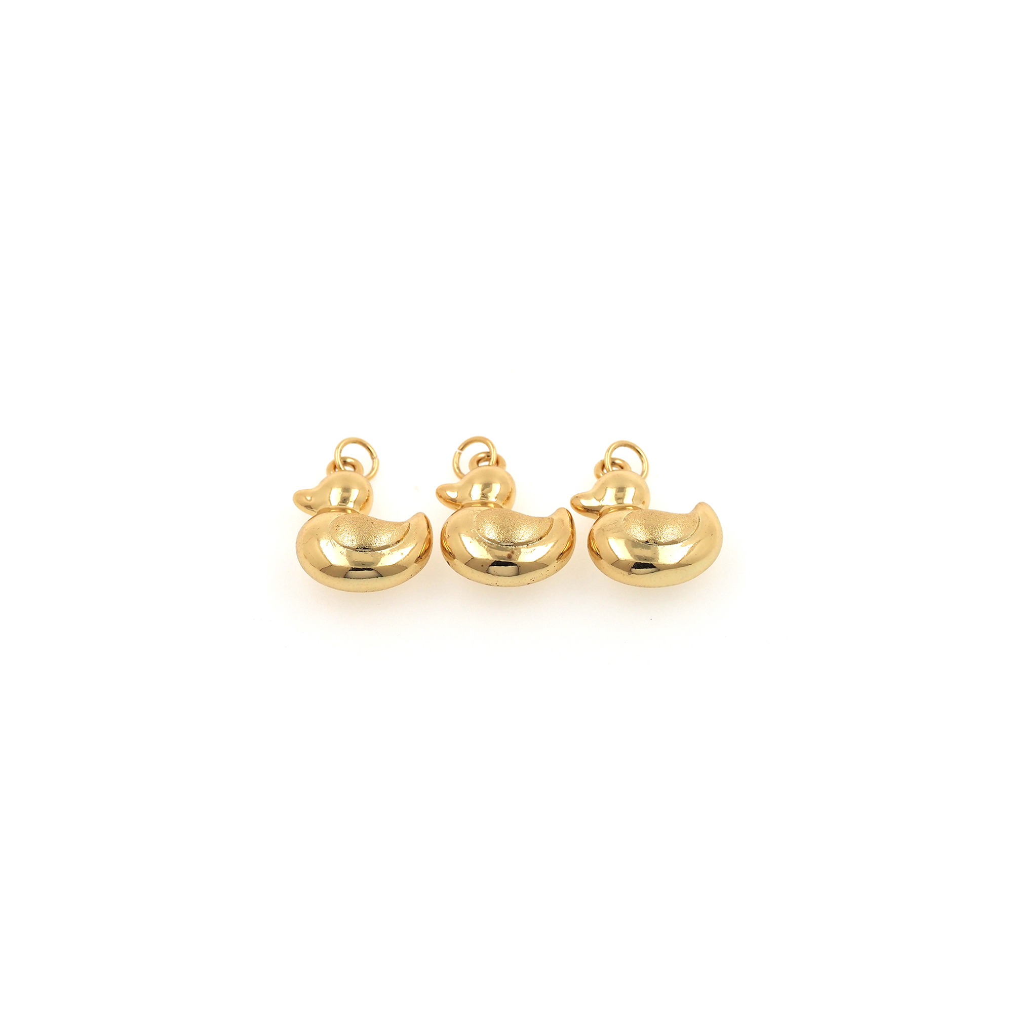 18K Gold Filled Duck Pendant,Animal Charm Earrings Necklace for DIY Jewelry Making Supply