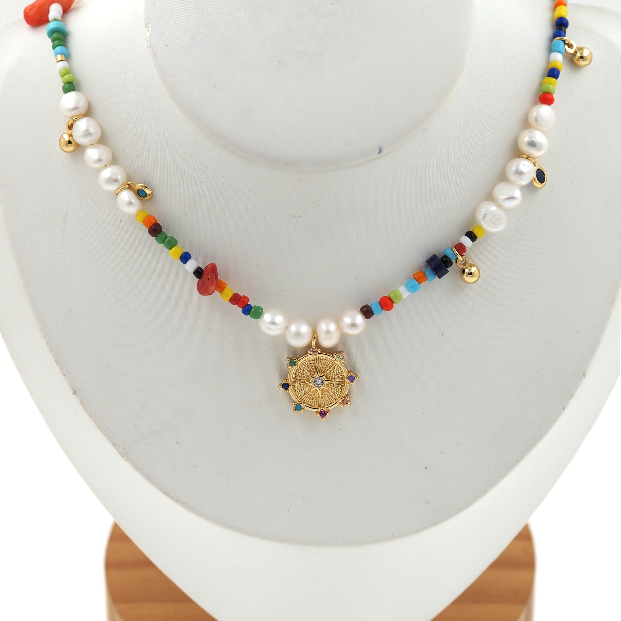 18K Gold Filled Pearl Link Necklace,Pearl Chain,Minimalist Pearl Necklace,Beaded Necklace,Adjustable Necklace