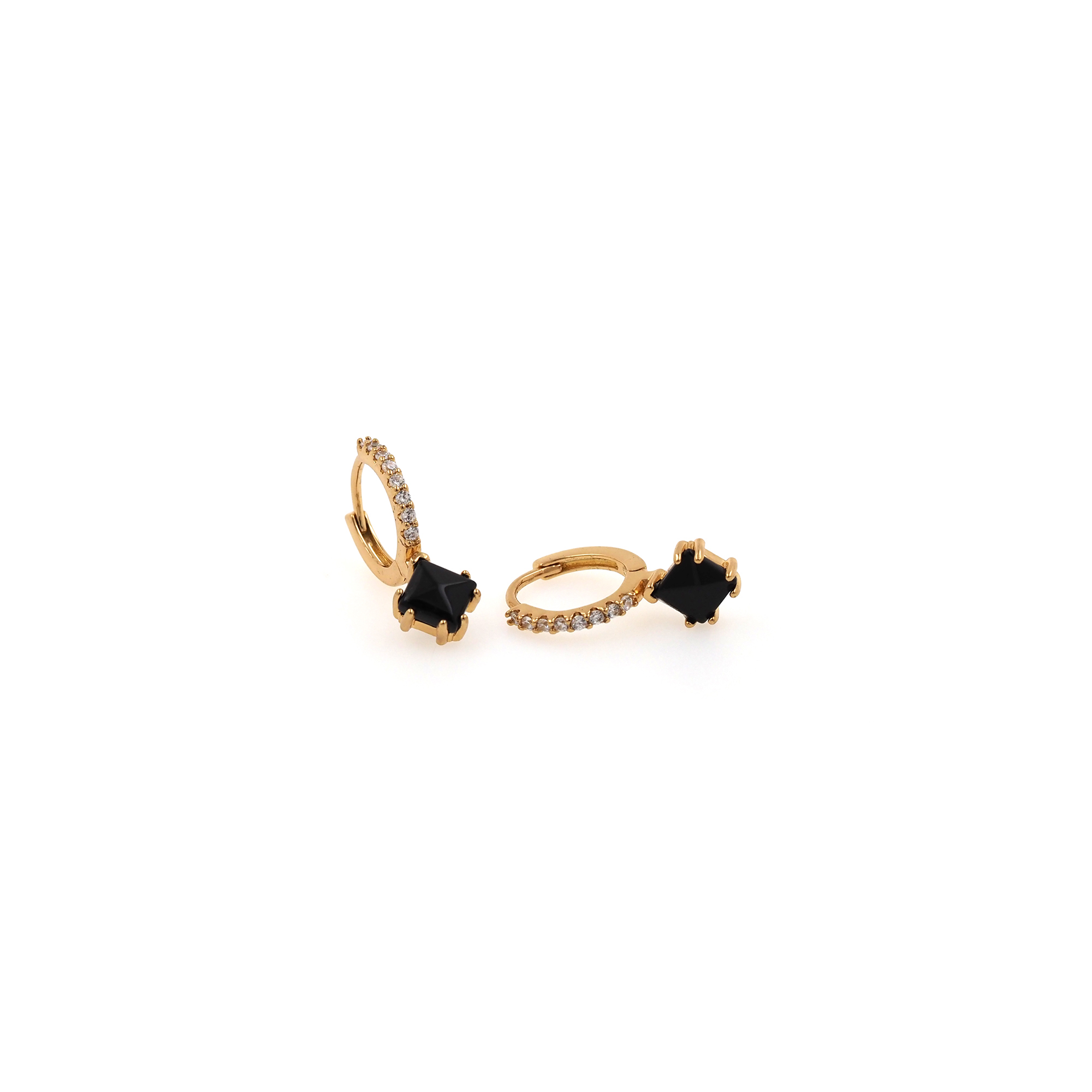 18K Gold Filled Square Hoop Earrings,Dainty Zirconia Earrings,Dangle Hoops,Dainty CZ Hoops Huggie