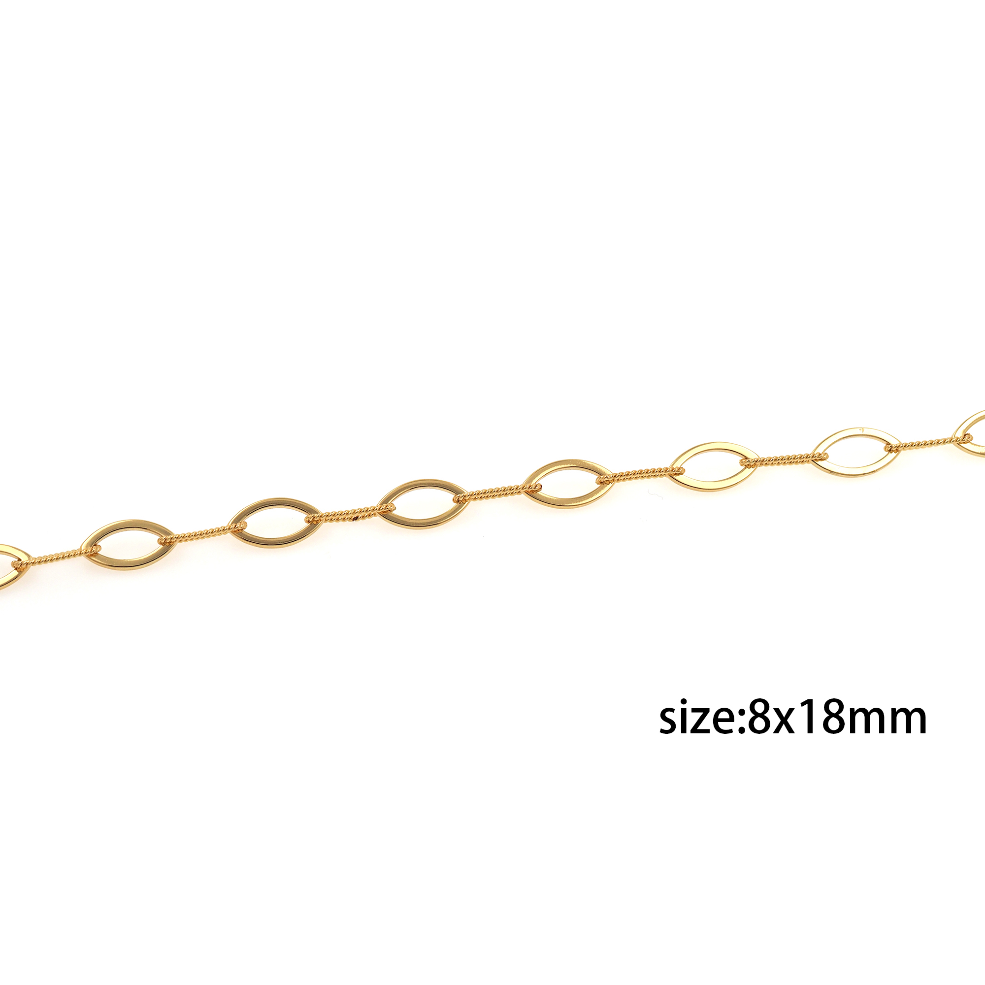 18K Gold Filled Oval Chain Necklace,Minimalist Link Chain,Gold Knot Chain Necklace for Women DIY Jewelry Making Supply