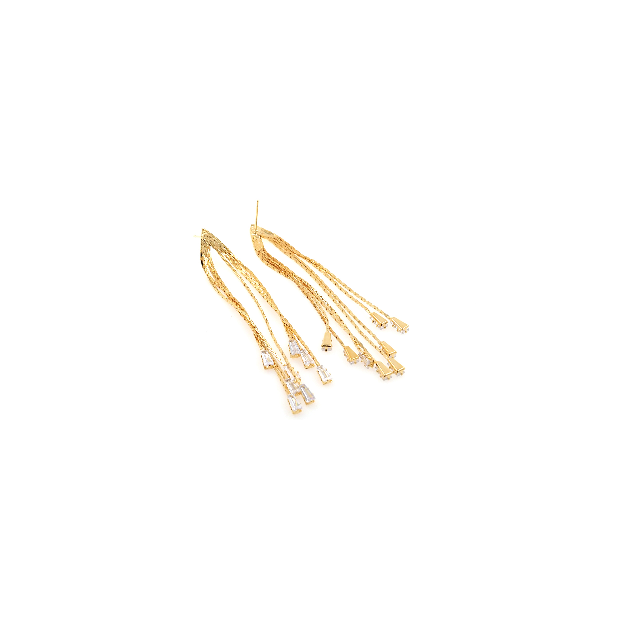 18K Gold Filled Fringe Stud Earrings,Tassel Stud,Dainty Earrings,Minimalist Earring,Gift for Wife