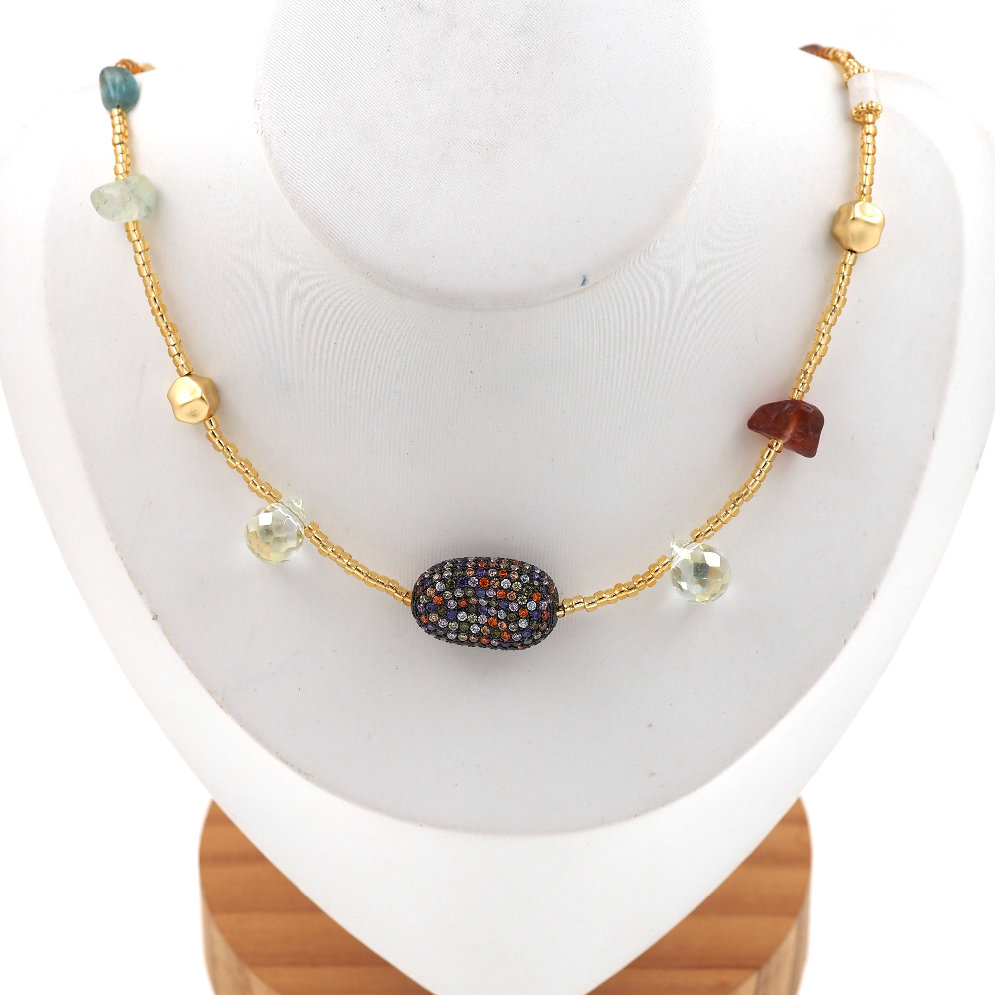 18K Gold Filled Thin Link Necklace,Minimalist Necklace,Dainty Necklace,Beaded Necklace,Adjustable Necklace