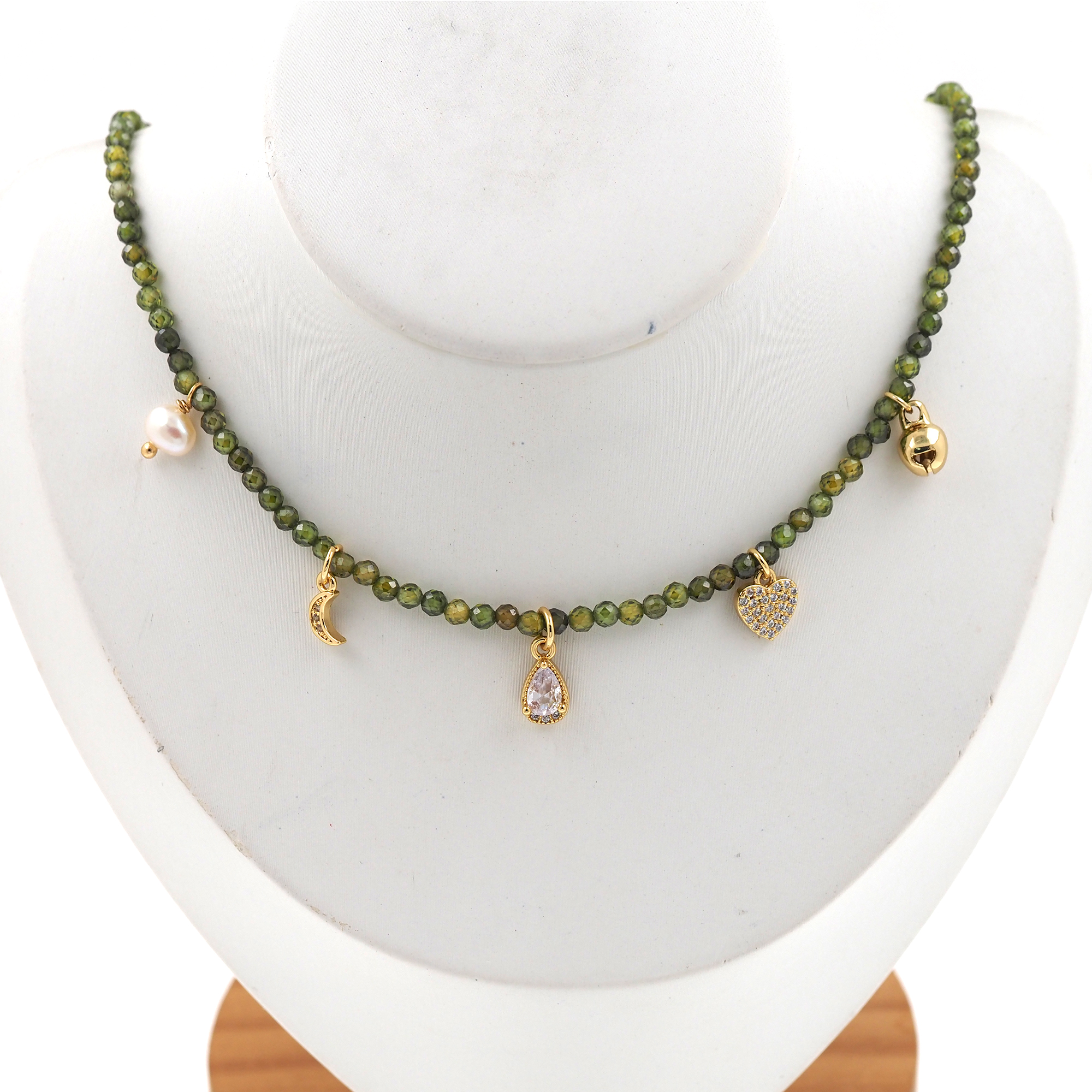 18K Gold Filled Water Drop Charm Necklace,Minimalist Necklace,Dainty Necklace,Beaded Necklace,Adjustable Necklace