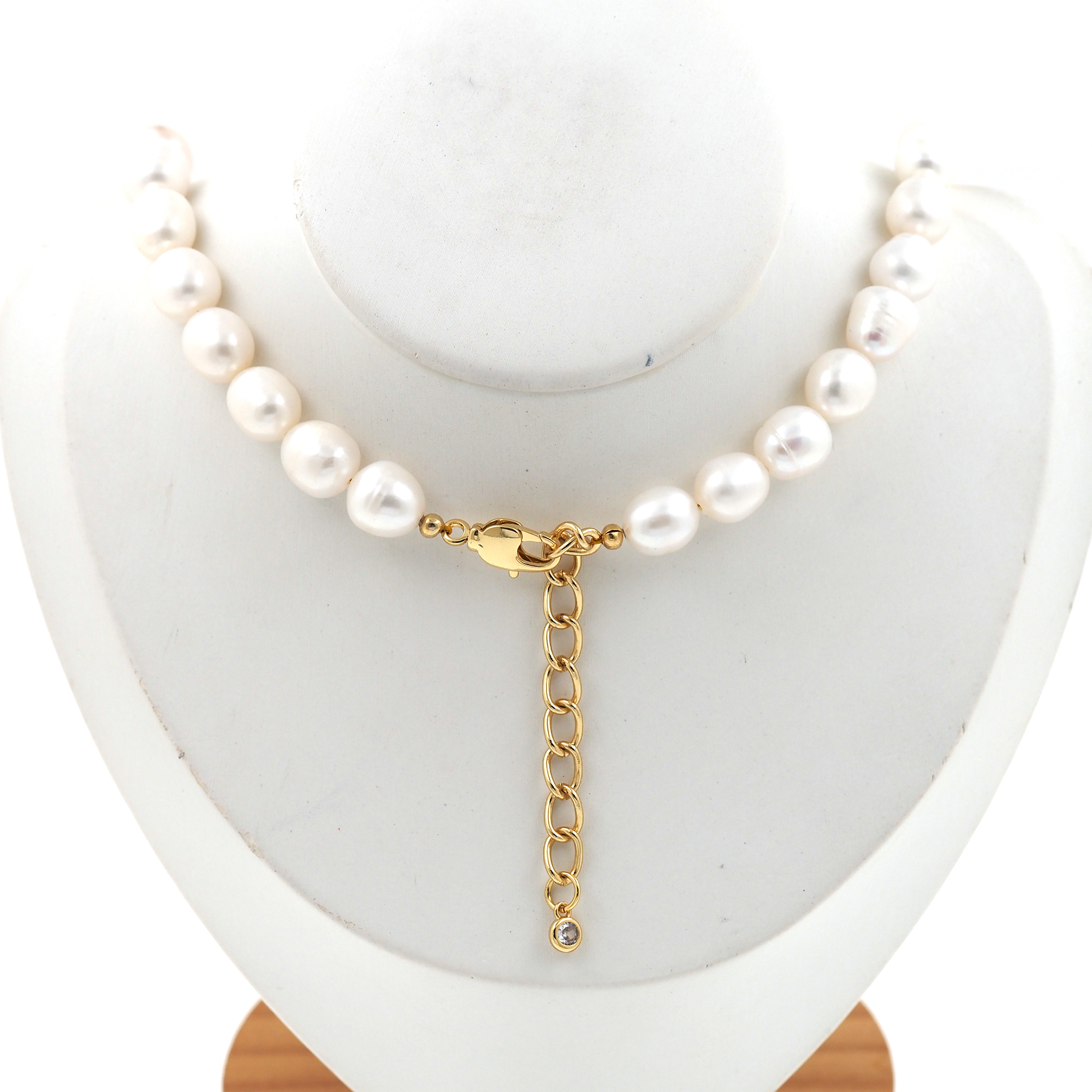 18K Gold Filled Pearl Link Necklace,Pearl Chain,Minimalist Pearl Necklace,Freshwater Pearl Necklace,Adjustable Necklace