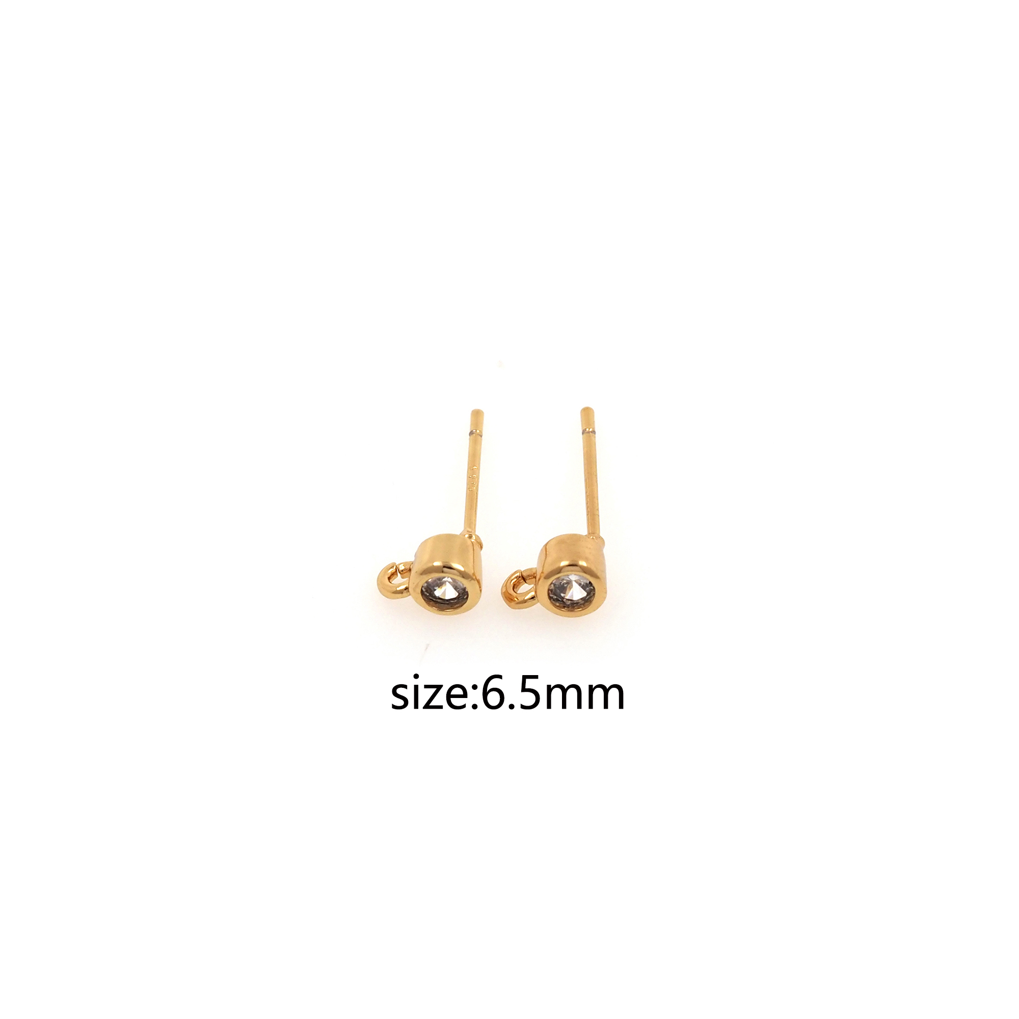 18K Gold Filled CZ Stud Earring,Minimalist Earrings,Dainty Earrings,Gold Stud,Dainty Huggie,DIY Jewelry Making Supply