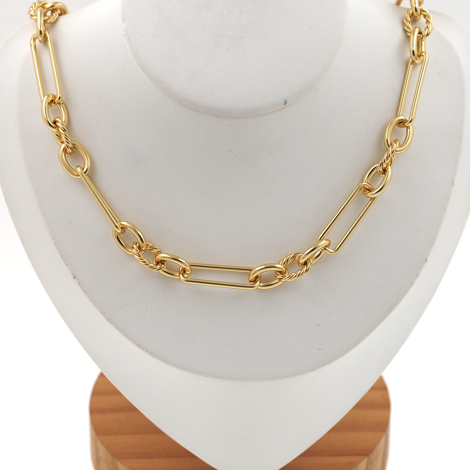 18K Gold Filled Paper Clip Link Necklace,Minimalist Necklace,Cable Chain Necklace,Adjustable Necklace