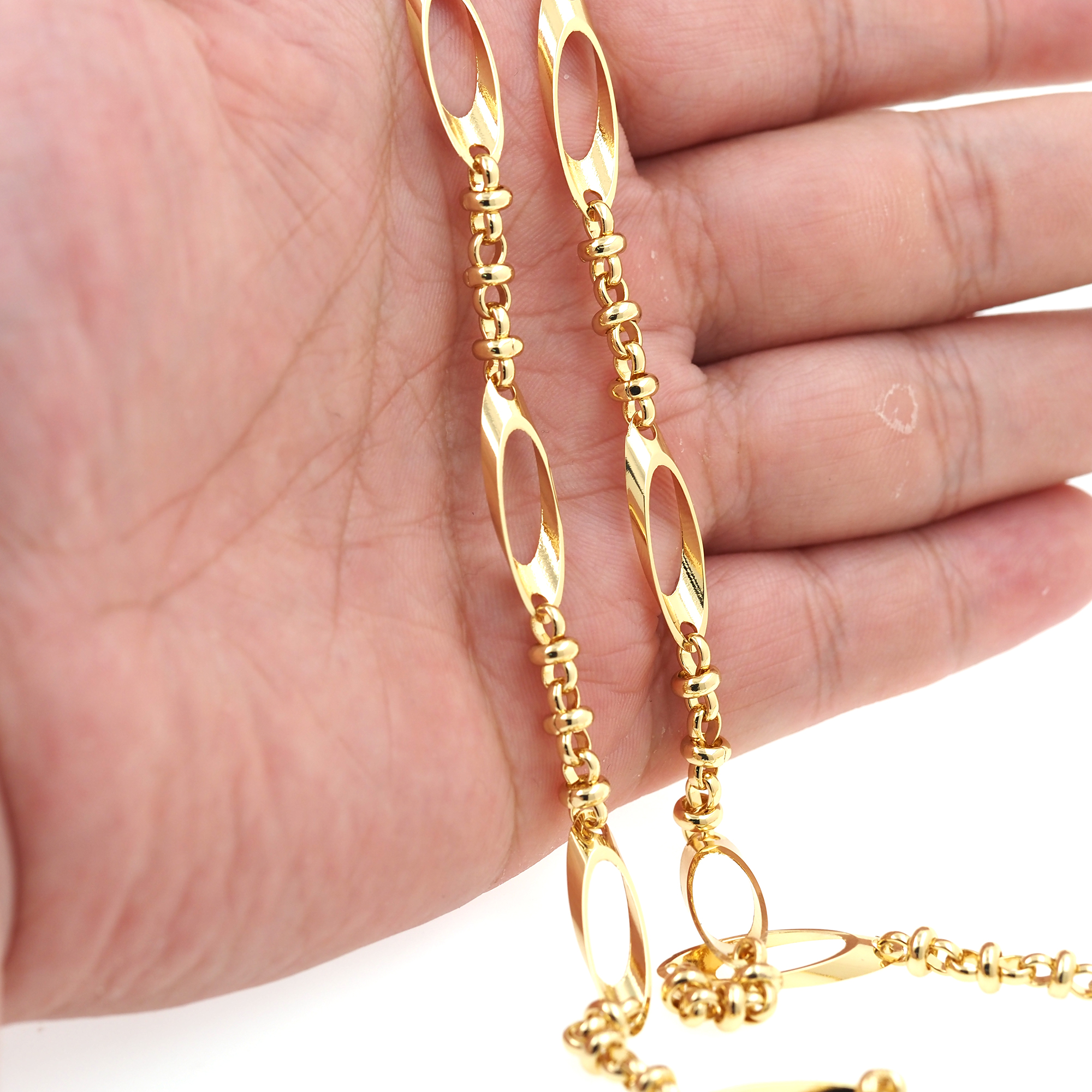 18K Gold Filled Cable Chain Necklace,Minimalist Link Chain,Gold Knot Chain Necklace for Women DIY Jewelry Making Supply