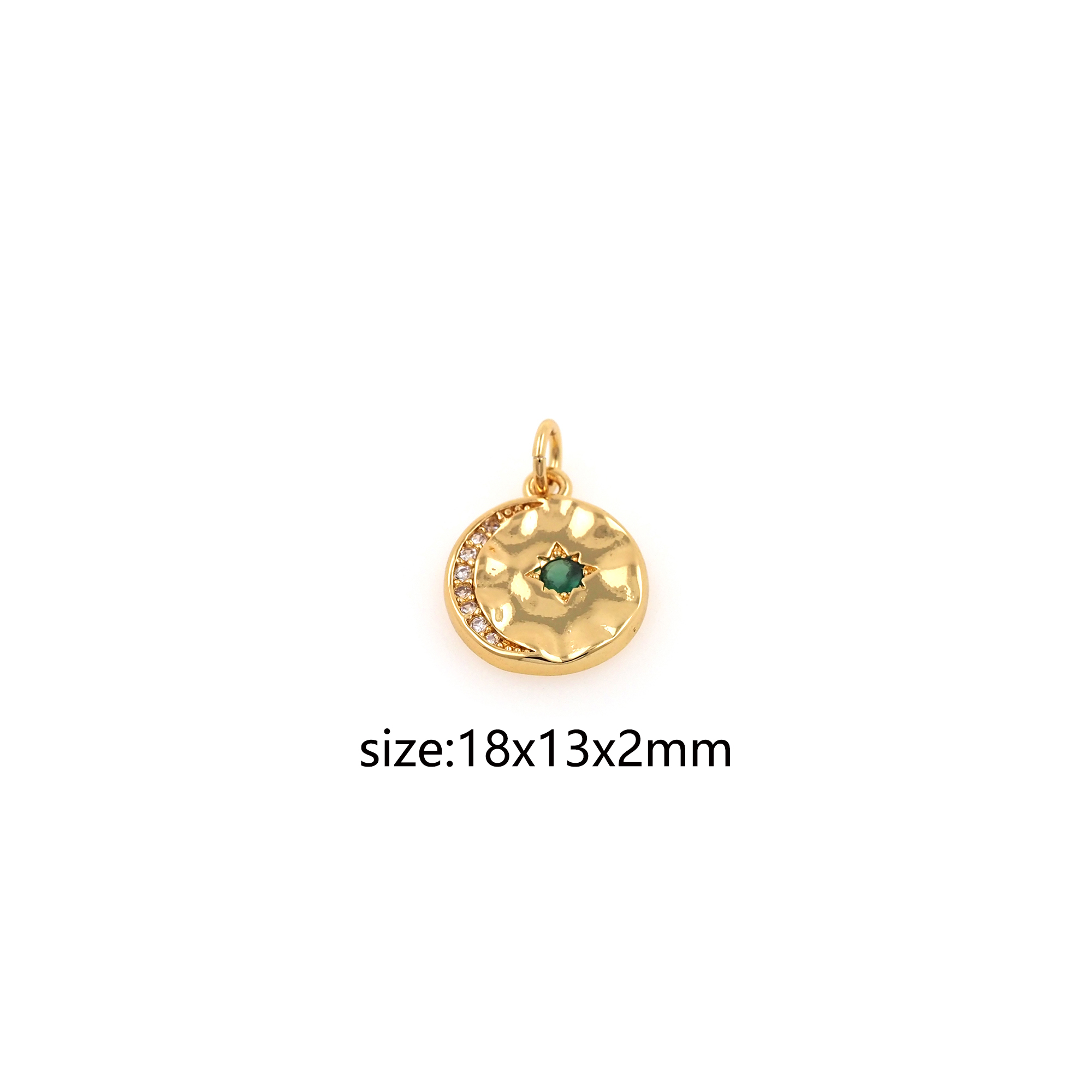 CZ Micro Pave North Star Pendant,18K Gold Filled North Star Charm Earrings Necklace for DIY Jewelry Making Supply