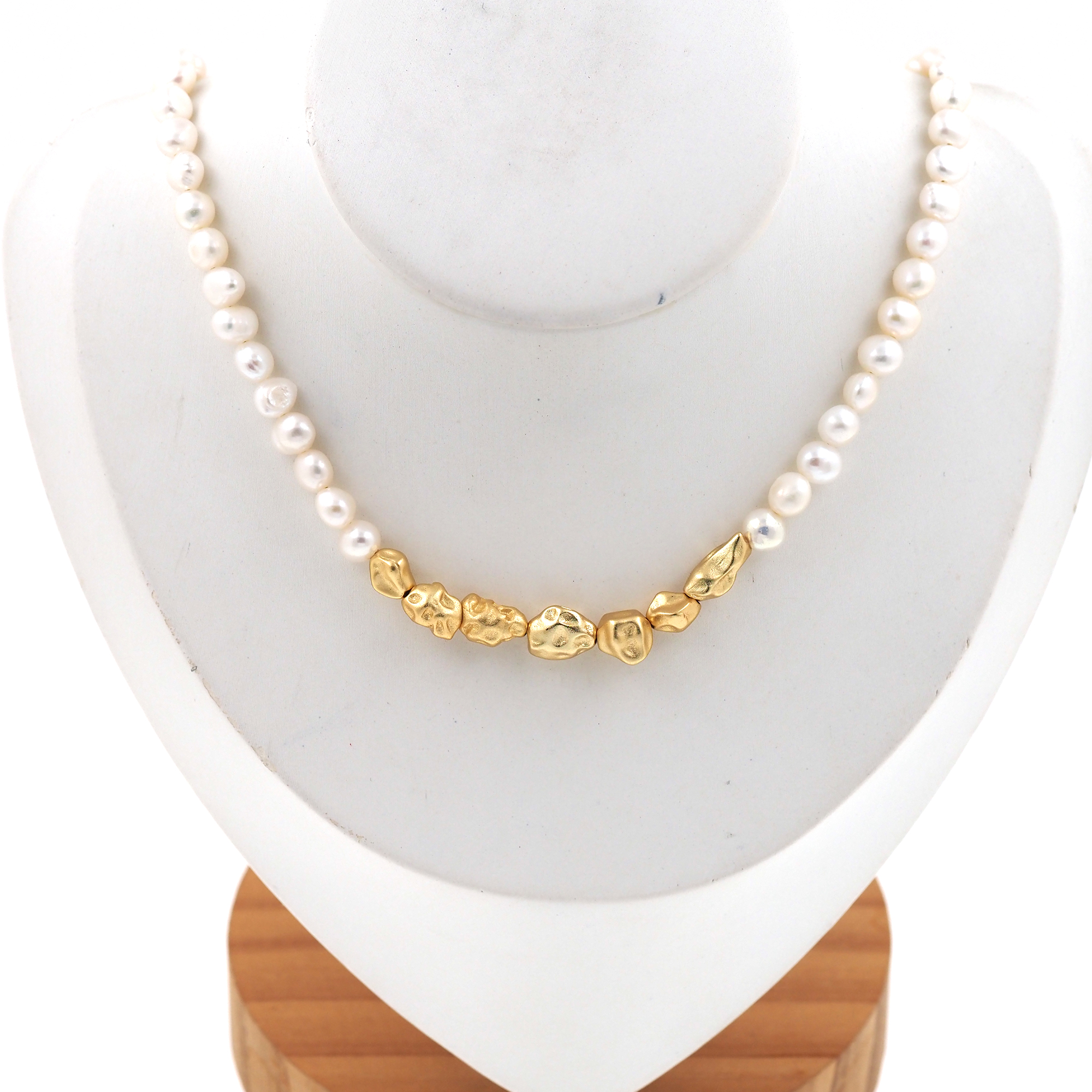 18K Gold Filled Pearl Link Necklace,Pearl Chain,Minimalist Pearl Necklace,Freshwater Pearl Necklace,Adjustable Necklace