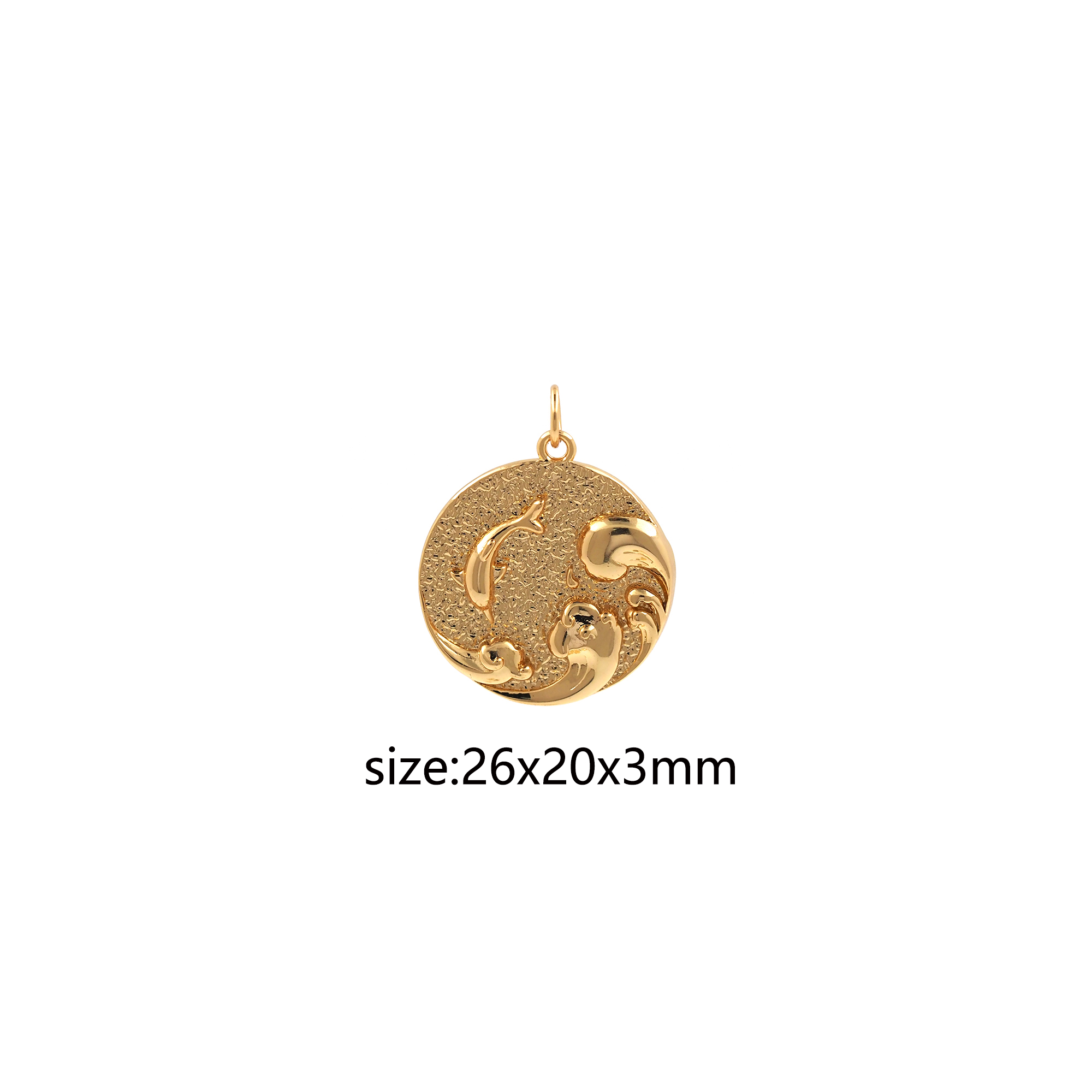 18K Gold Filled Dolphin Pendant,Oceanic Charm,Dolphin Earrings Necklace for DIY Jewelry Making Supply