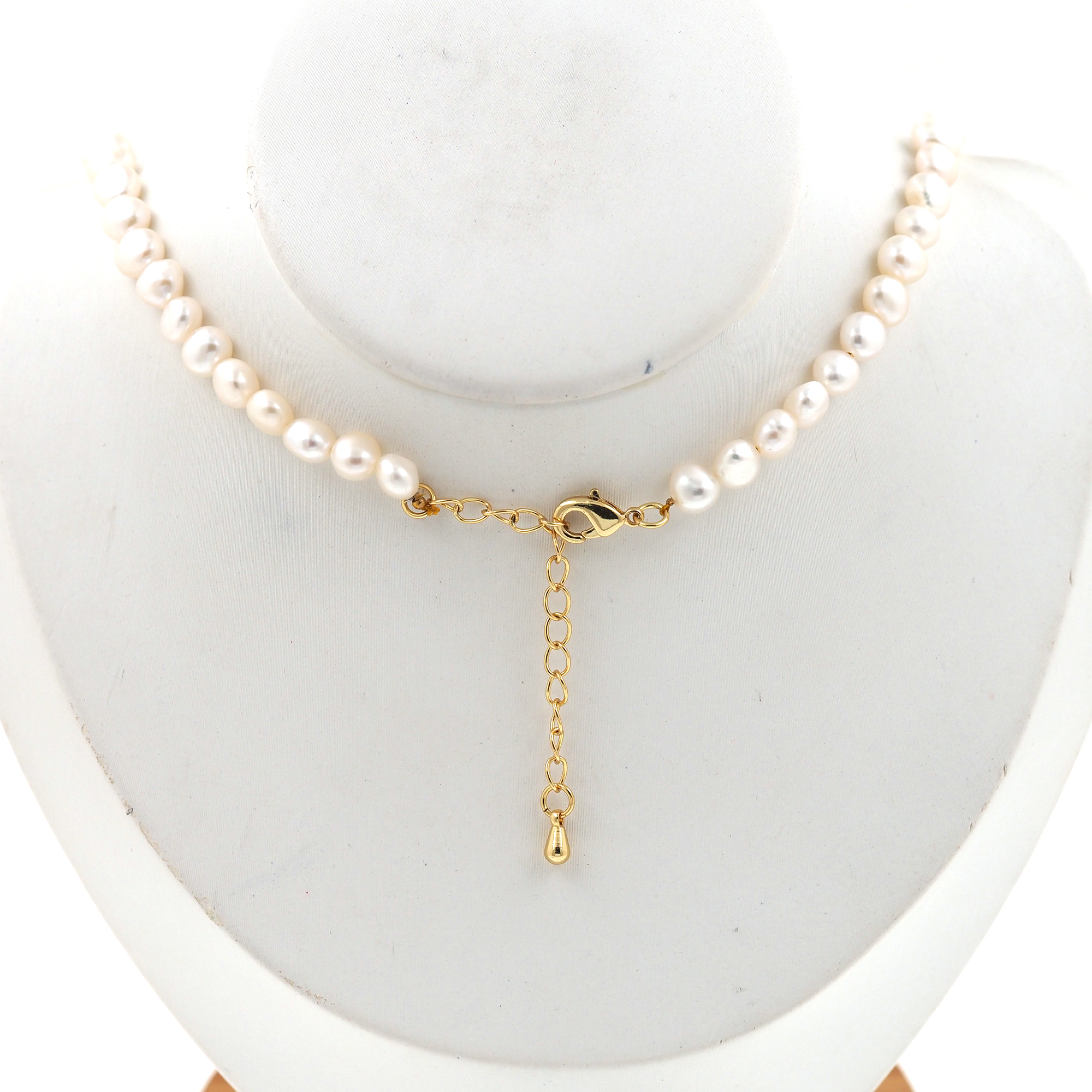 18K Gold Filled Pearl Link Necklace,Pearl Chain,Minimalist Pearl Necklace,Freshwater Pearl Necklace,Adjustable Necklace