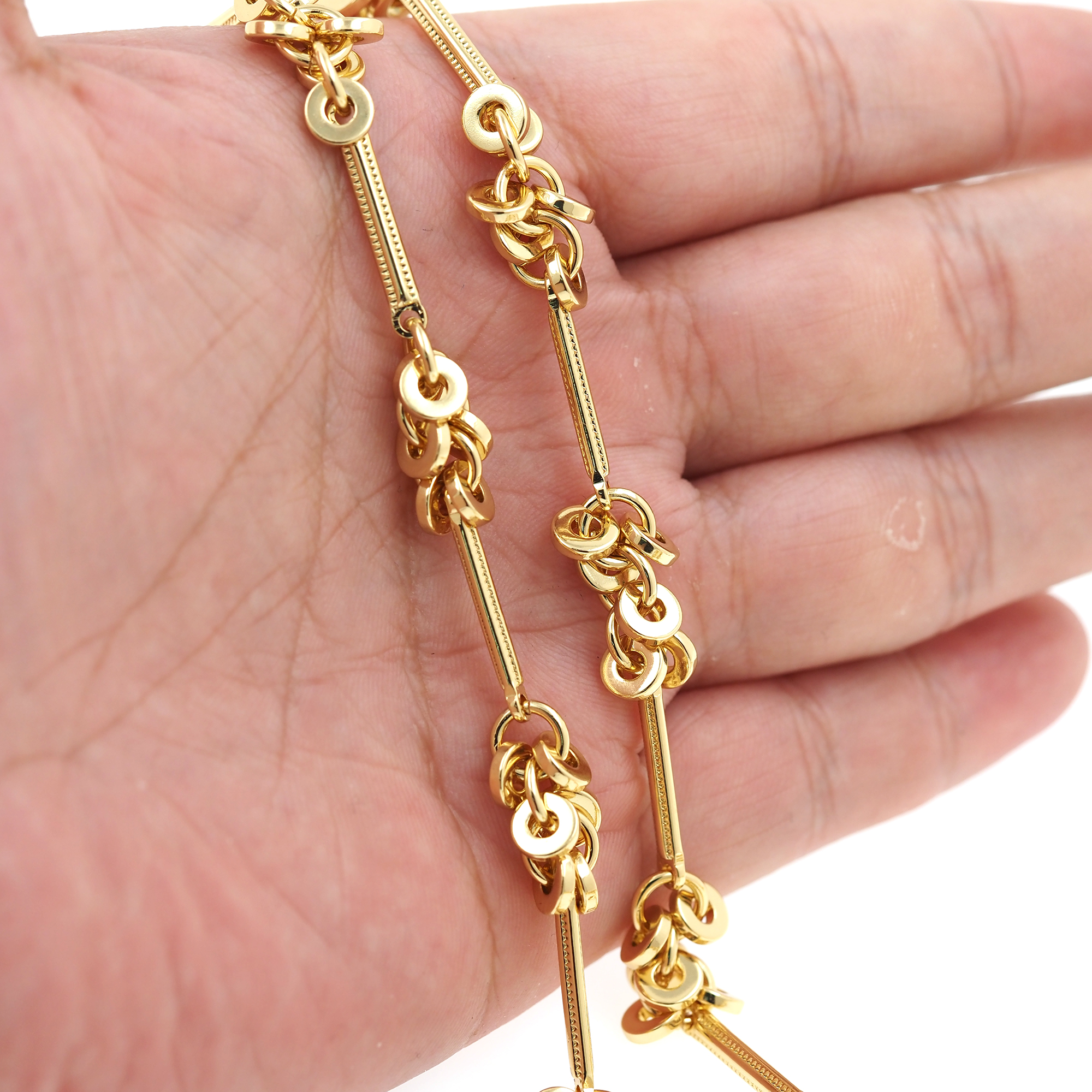 18K Gold Filled Knot Chain Necklace,Dainty Thin Link Chain,Gold Knot Chain Necklace for Women DIY Jewelry Making Supply