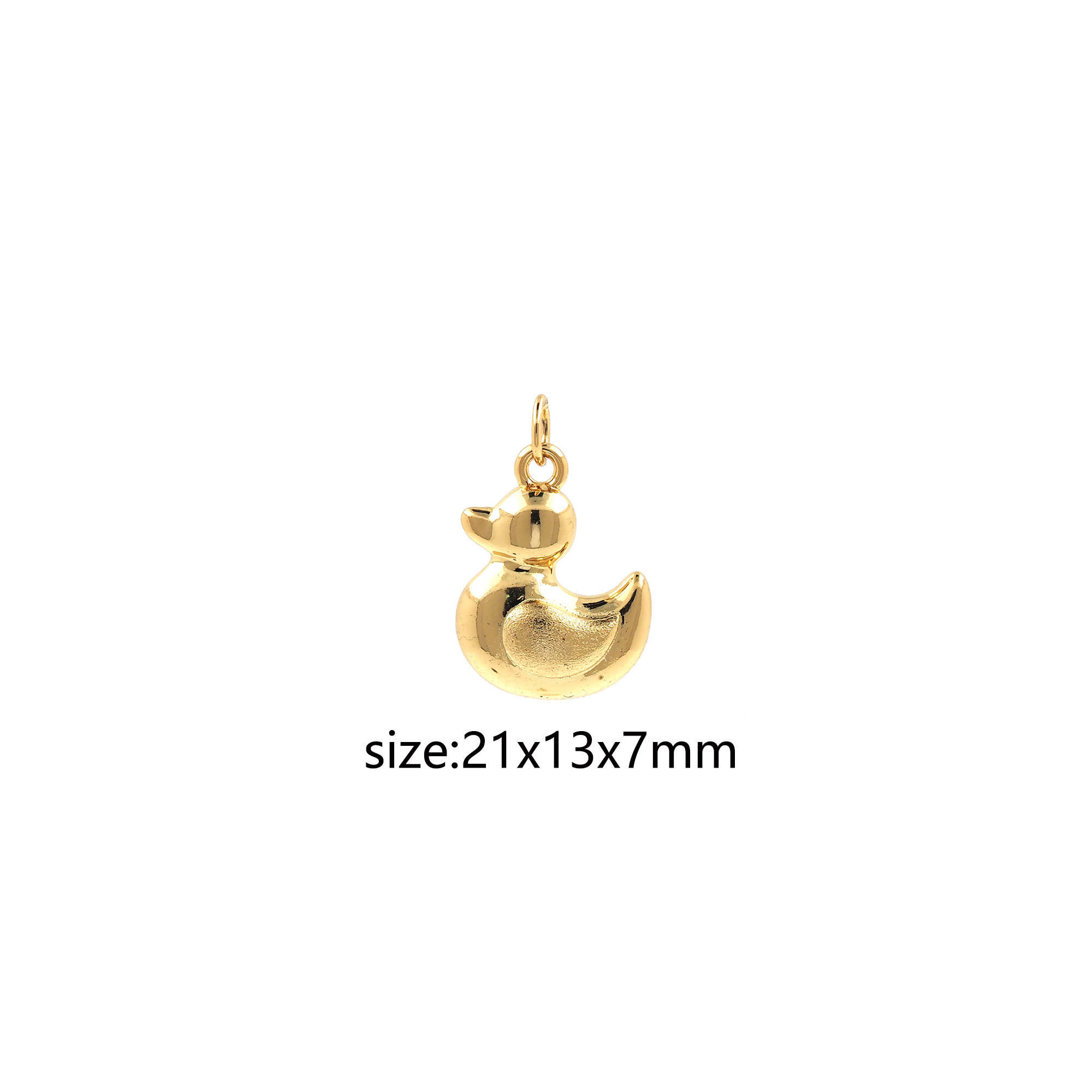 18K Gold Filled Duck Pendant,Animal Charm Earrings Necklace for DIY Jewelry Making Supply