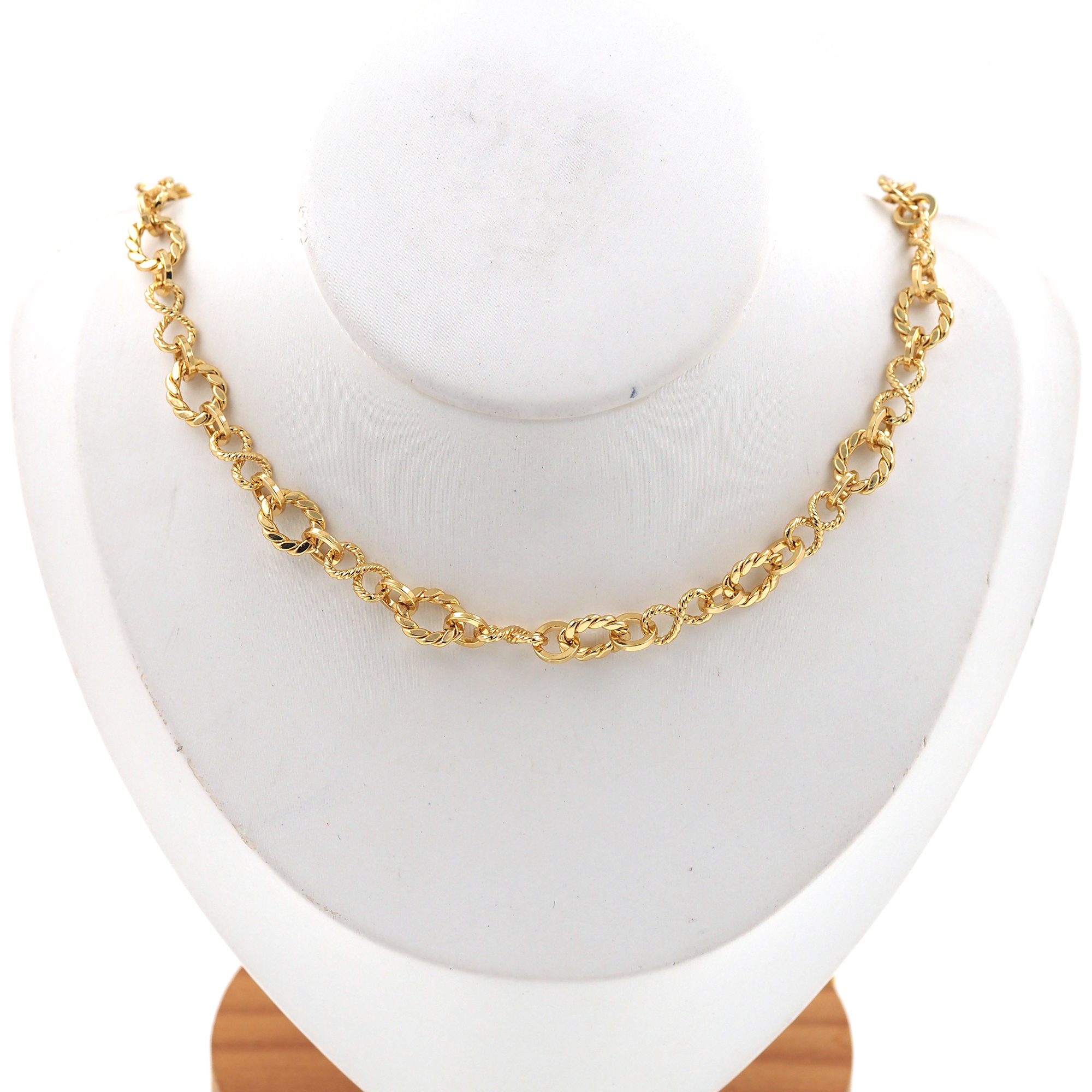 18K Gold Filled Infinity Link Necklace,Twisted Chain,Minimalist Necklace,Cable Chain Necklace,Adjustable Necklace