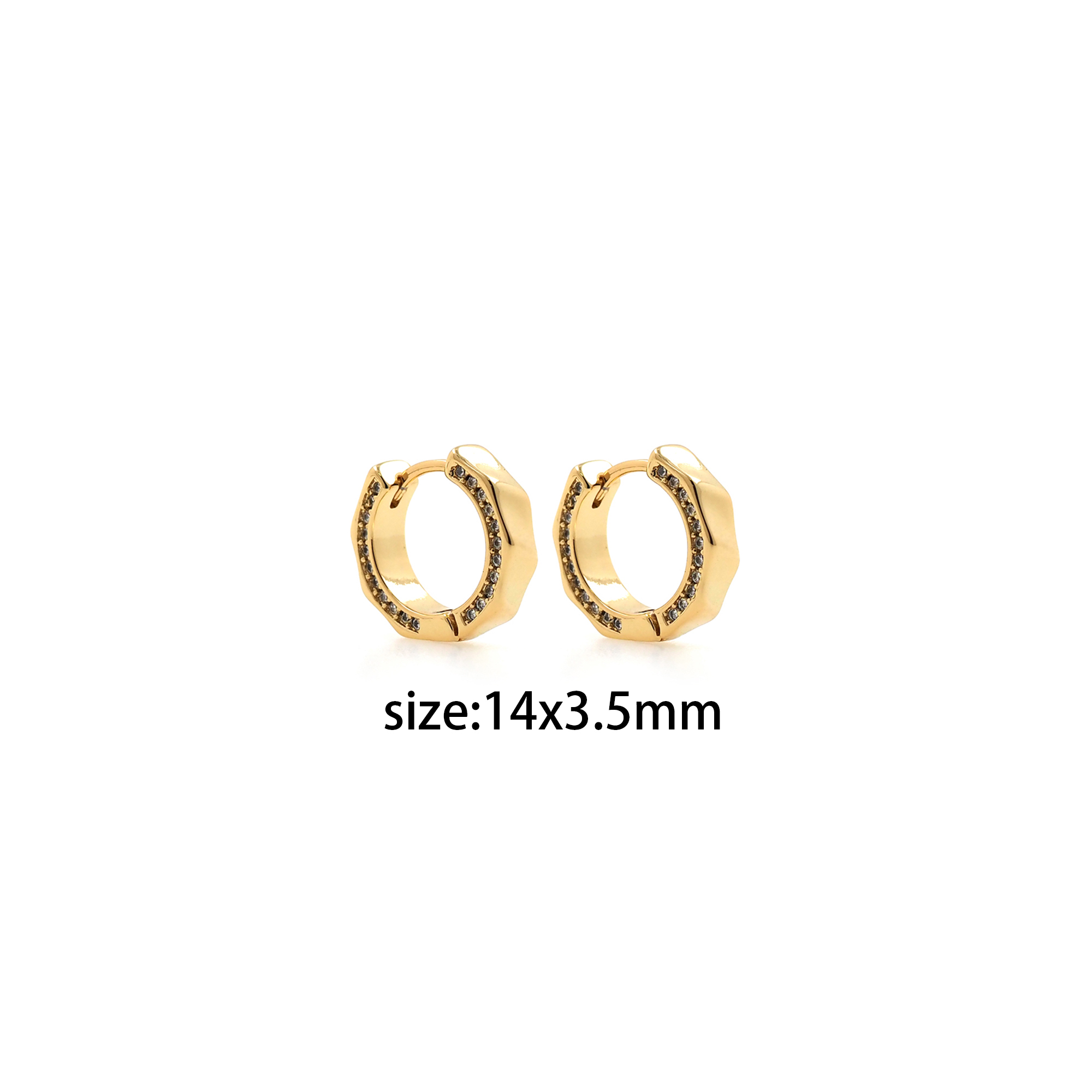 18K Gold Filled Thick Hoops Earrings,CZ Hoops,Dainty Hoops Huggie,Gold Huggies Hoop Earrings,Minimalist Earrings