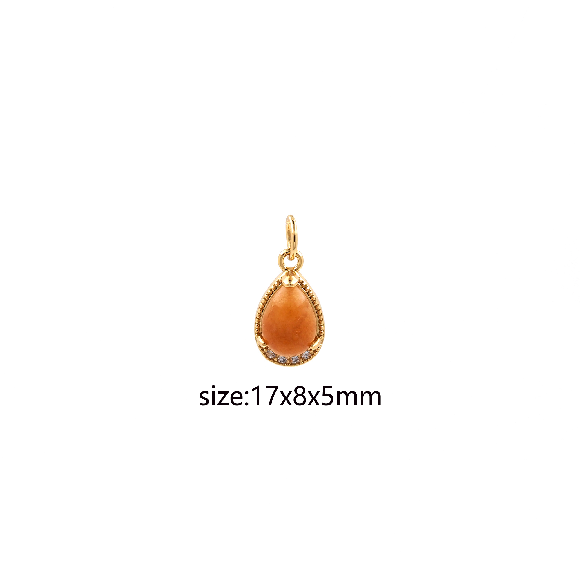 18K Gold Filled Water Drop Pendant,Teardrop Charm Earrings Necklace for DIY Jewelry Making Supply