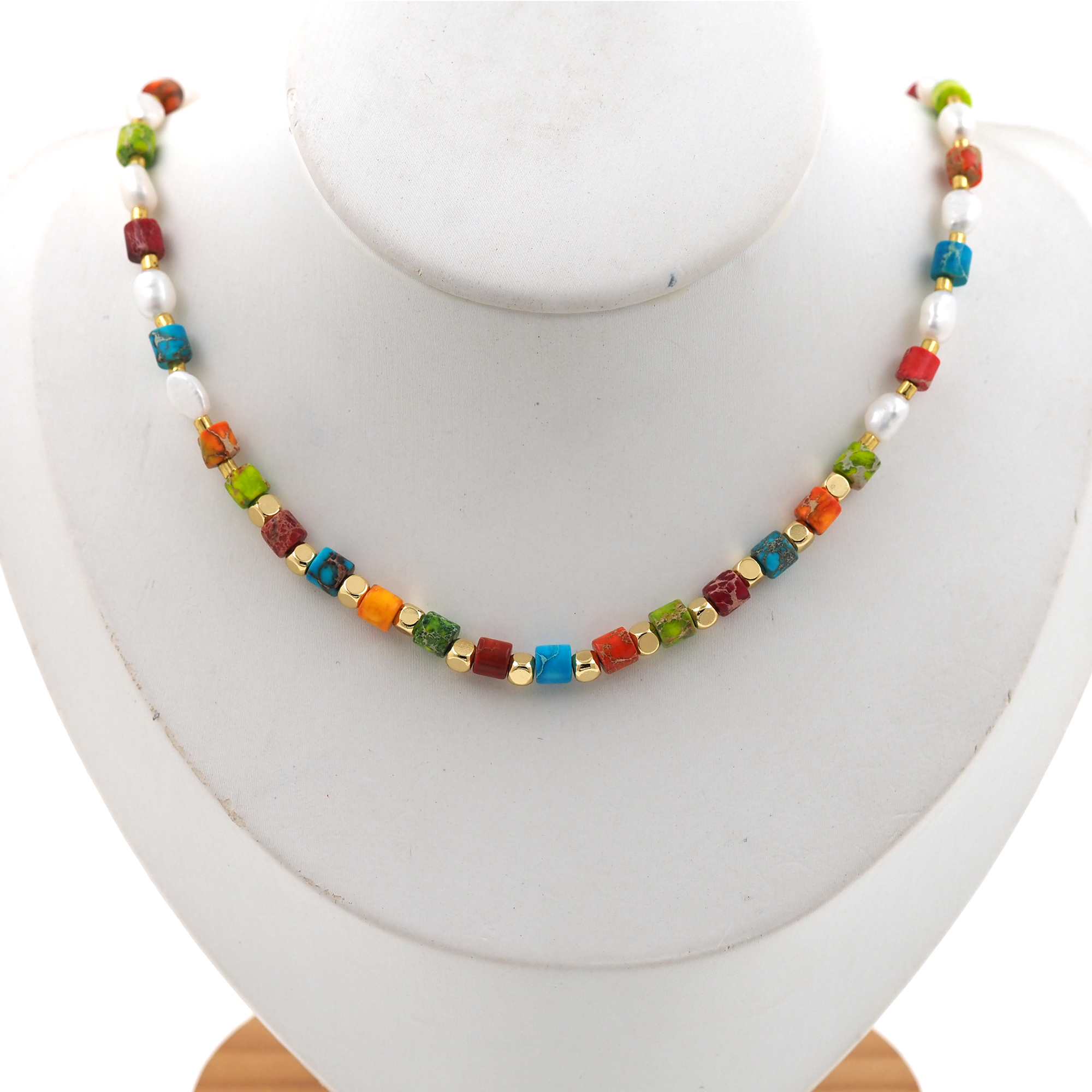 18K Gold Filled Beaded Necklace,Pearl Chain,Minimalist Necklace,Freshwater Pearl Necklace,Adjustable Necklace